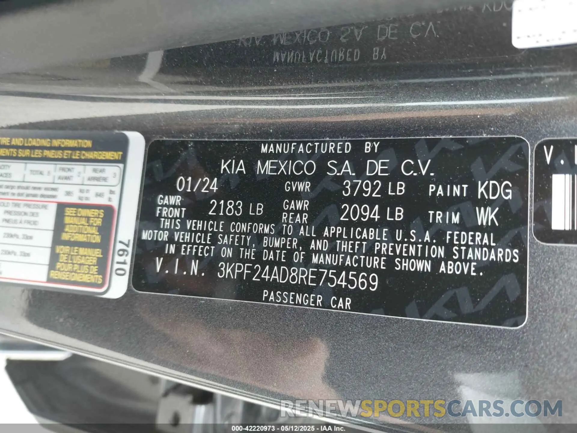 9 Photograph of a damaged car 3KPF24AD8RE754569 KIA FORTE 2024