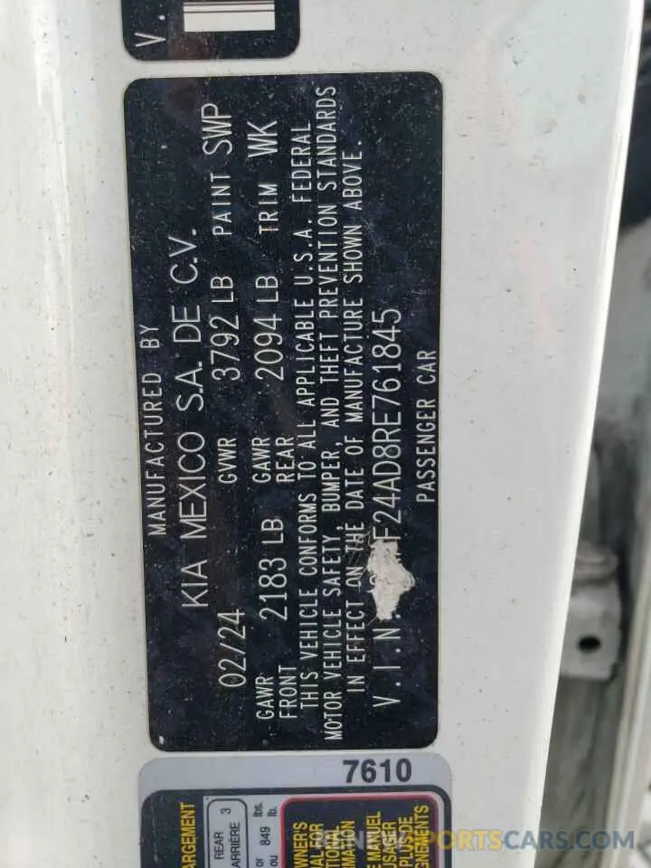 12 Photograph of a damaged car 3KPF24AD8RE761845 KIA FORTE 2024