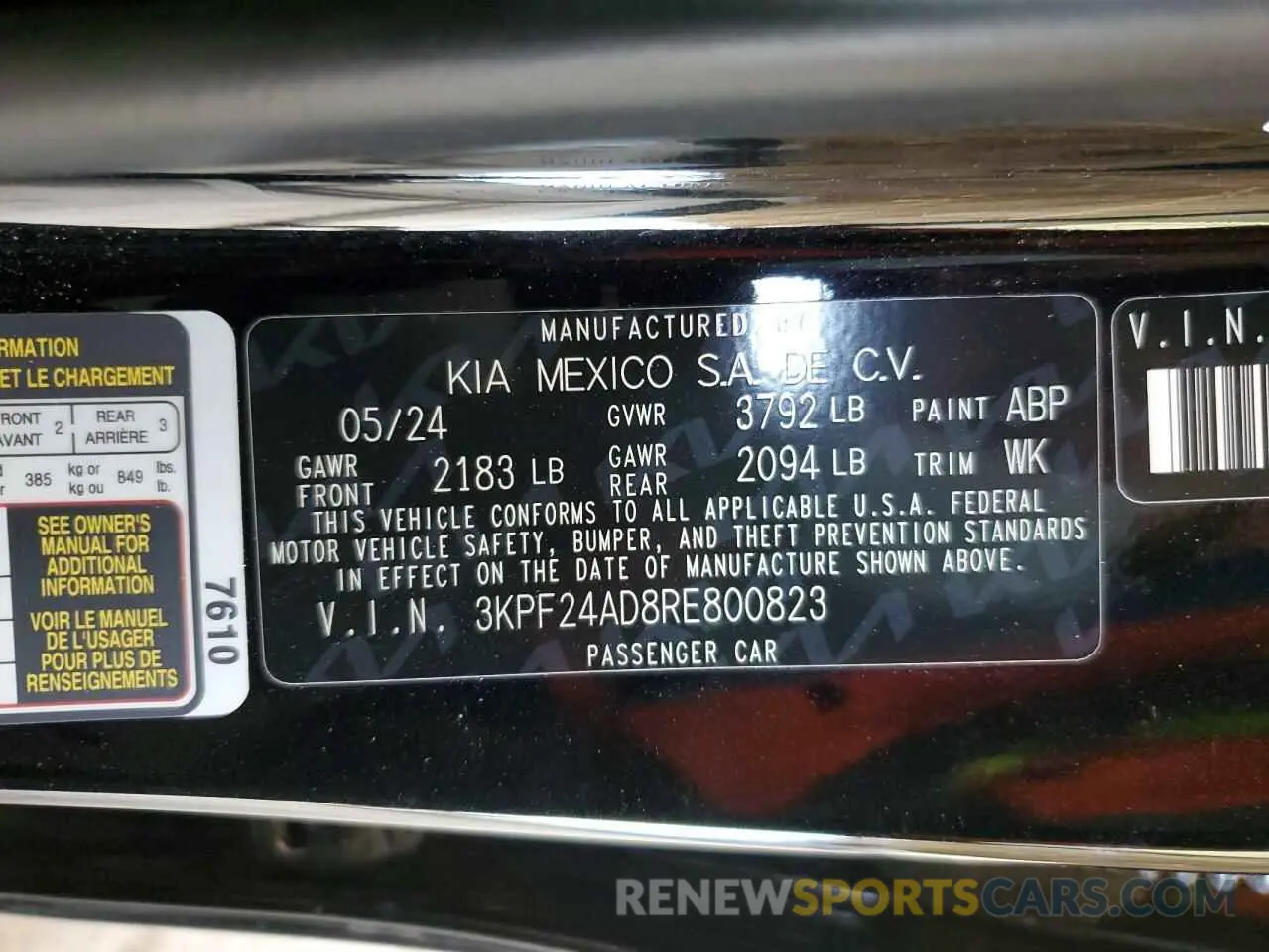 15 Photograph of a damaged car 3KPF24AD8RE800823 KIA FORTE 2024