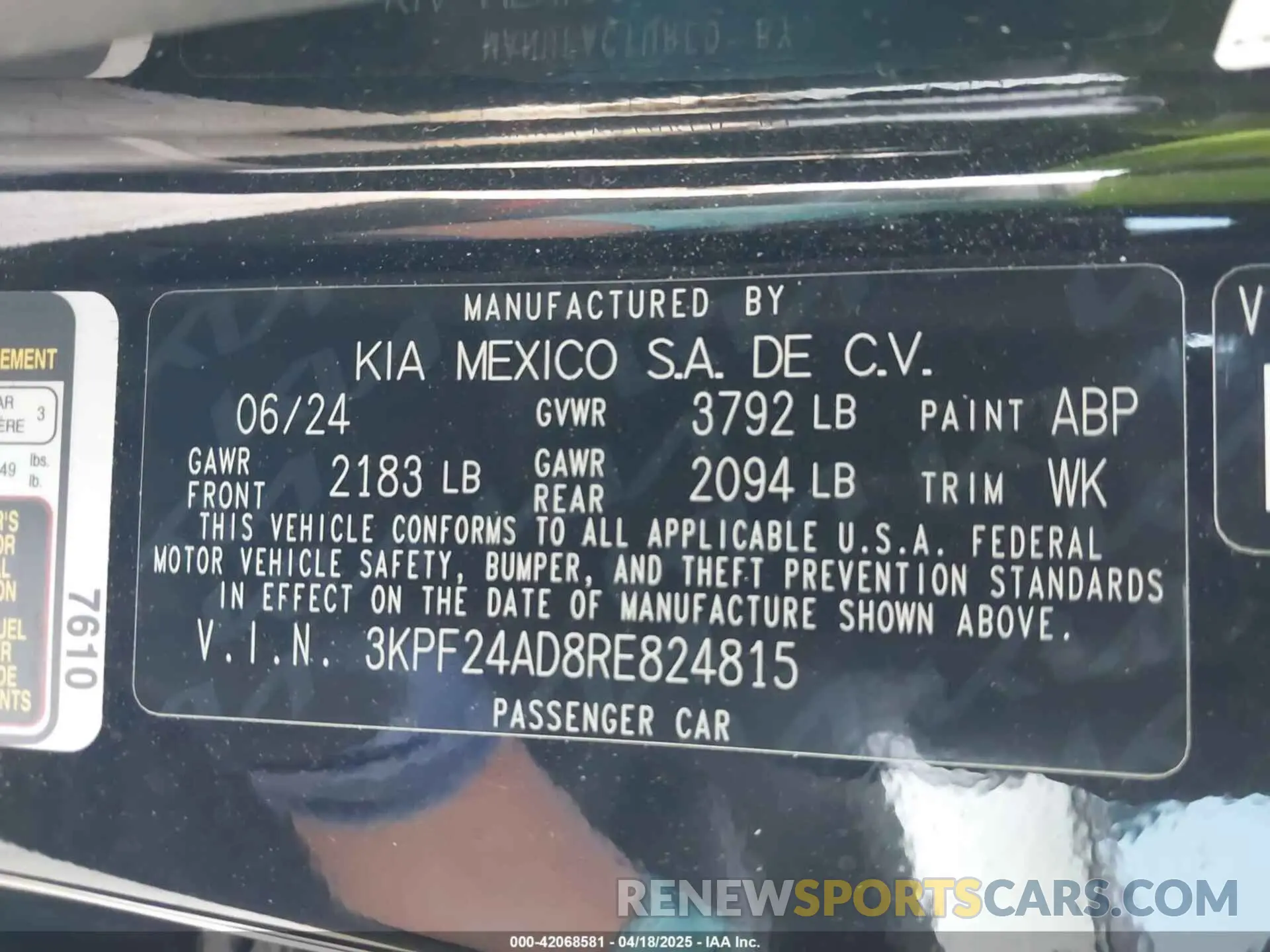 9 Photograph of a damaged car 3KPF24AD8RE824815 KIA FORTE 2024