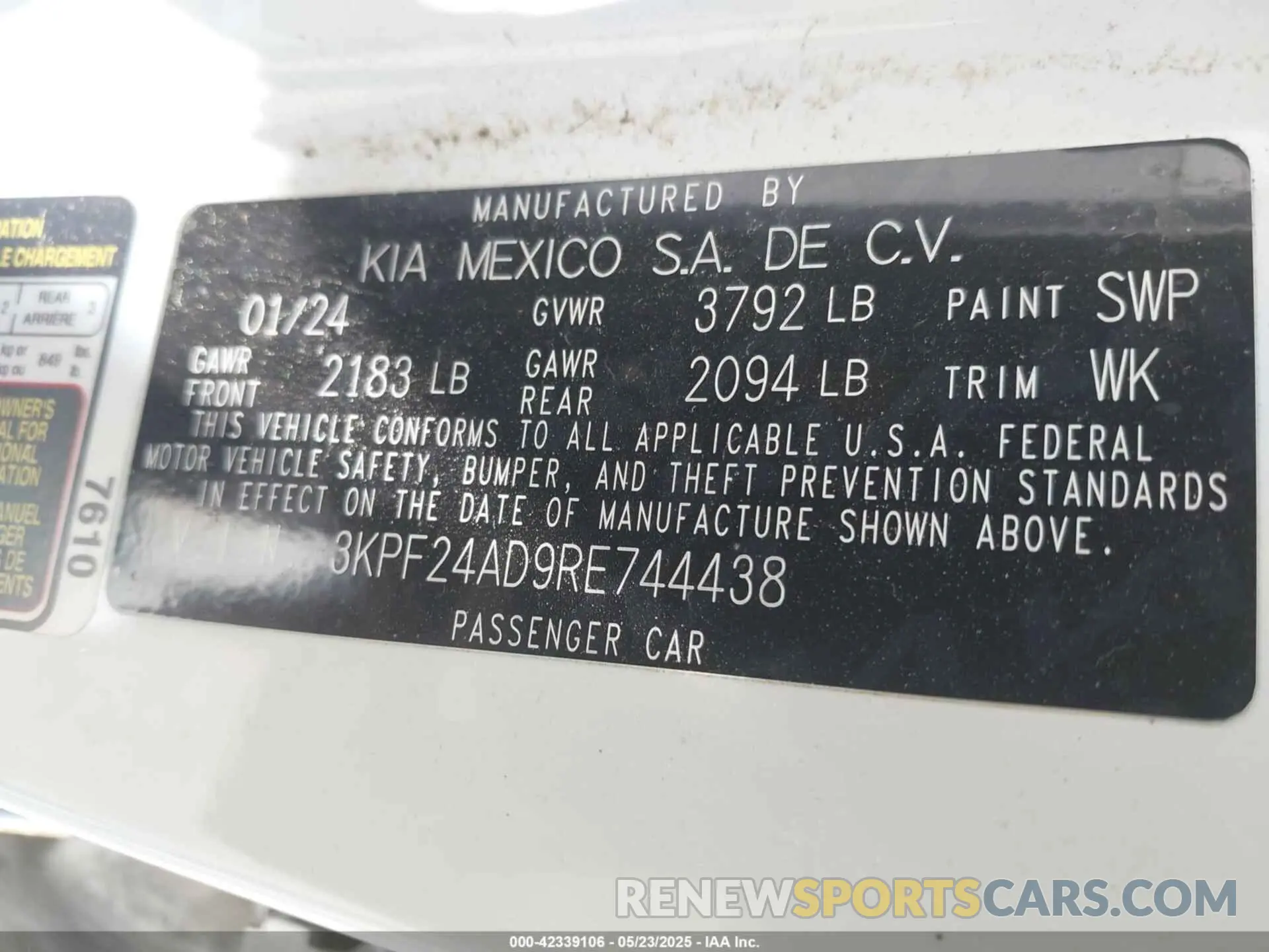 9 Photograph of a damaged car 3KPF24AD9RE744438 KIA FORTE 2024