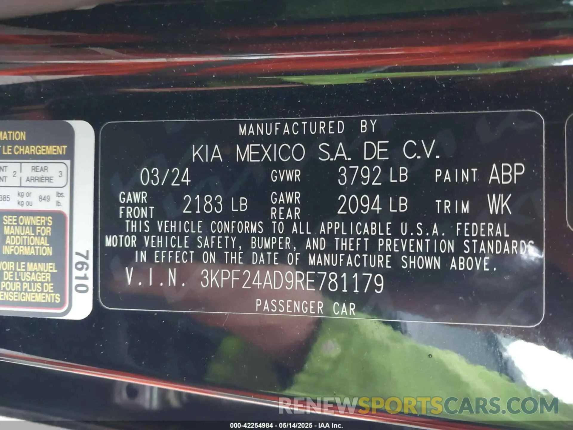 9 Photograph of a damaged car 3KPF24AD9RE781179 KIA FORTE 2024