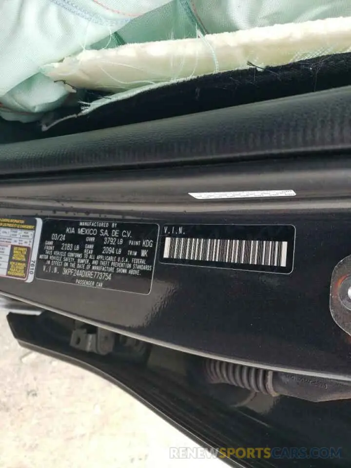 14 Photograph of a damaged car 3KPF24ADXRE773754 KIA FORTE 2024