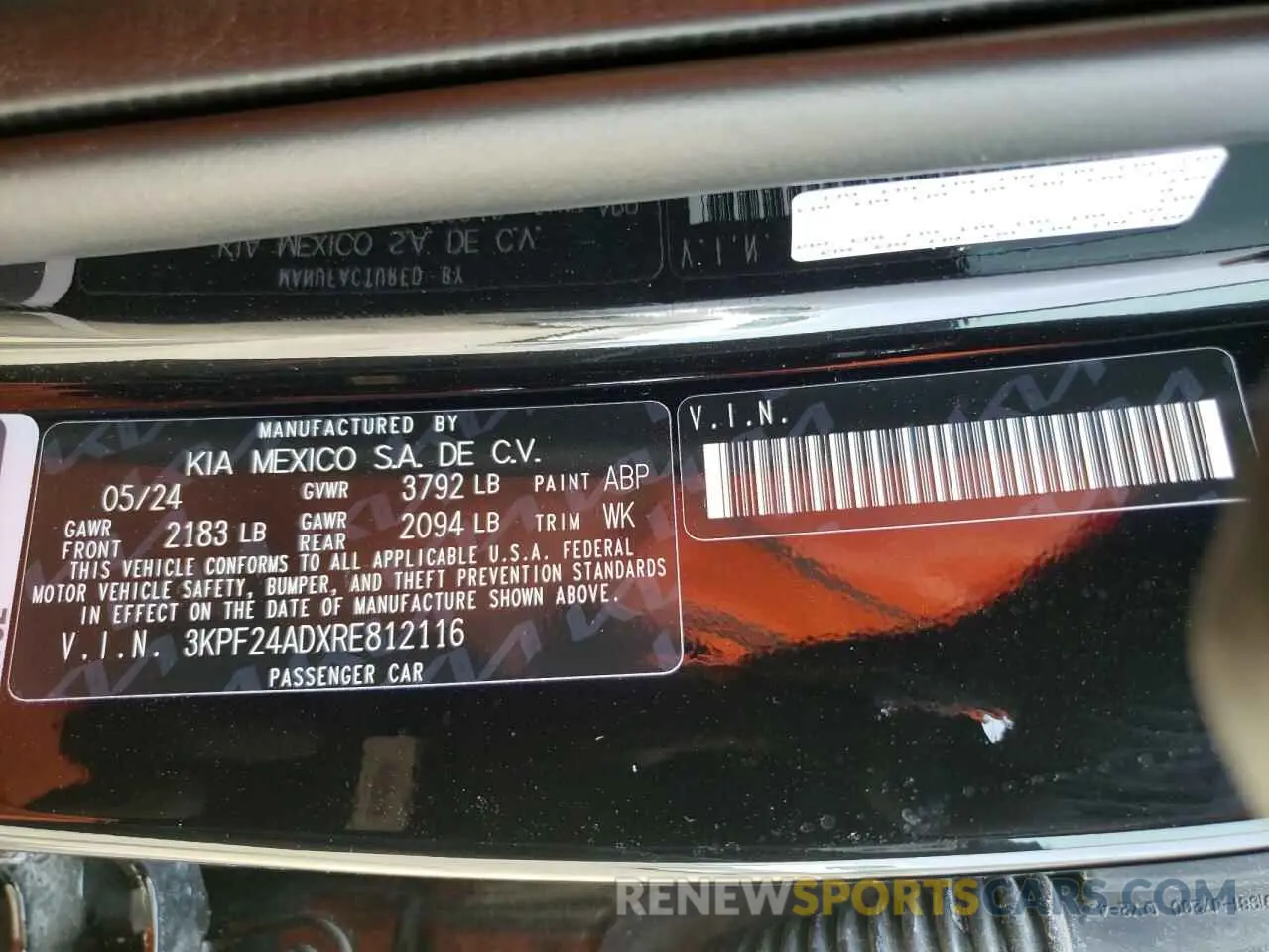 13 Photograph of a damaged car 3KPF24ADXRE812116 KIA FORTE 2024
