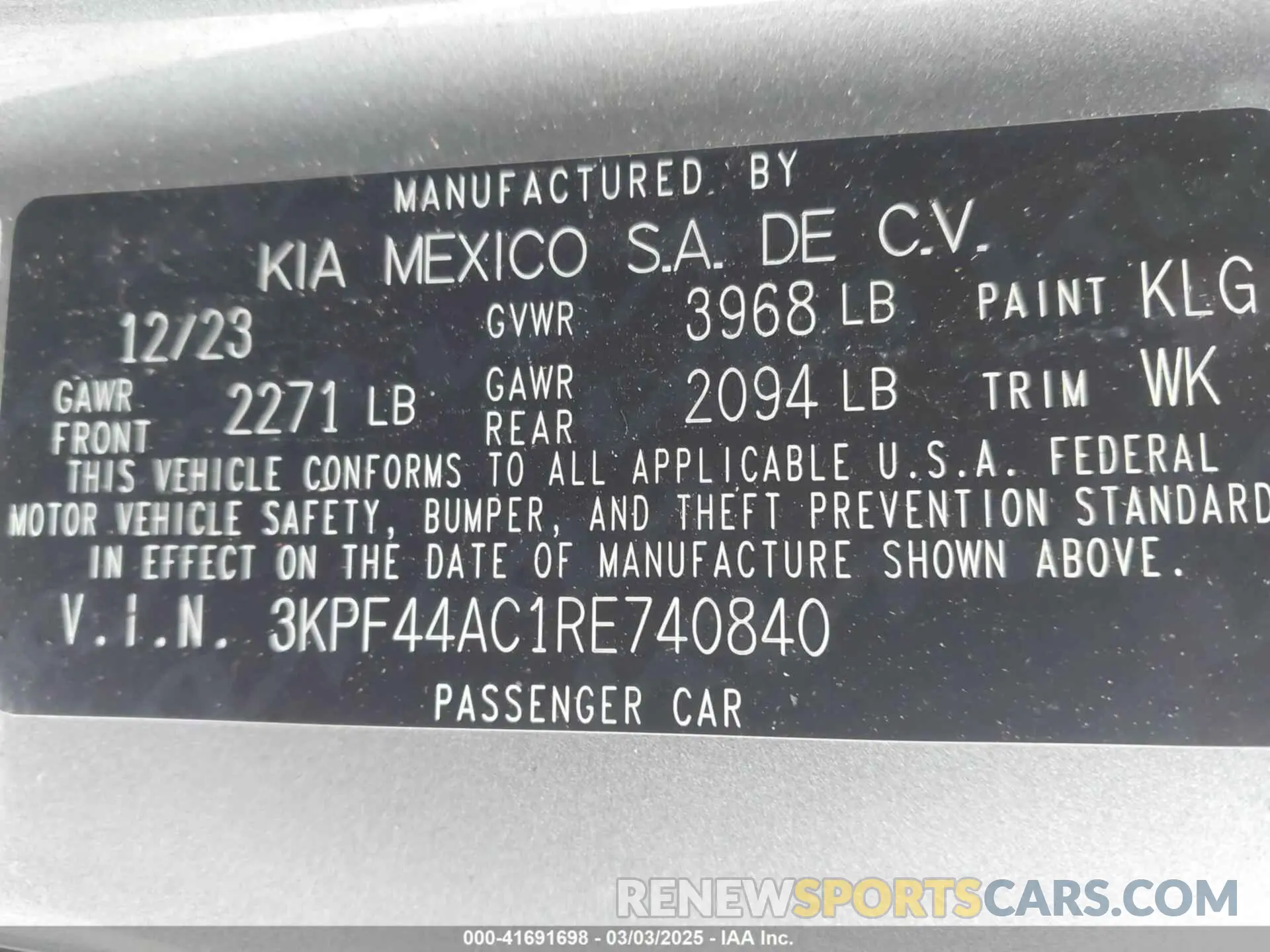 9 Photograph of a damaged car 3KPF44AC1RE740840 KIA FORTE 2024