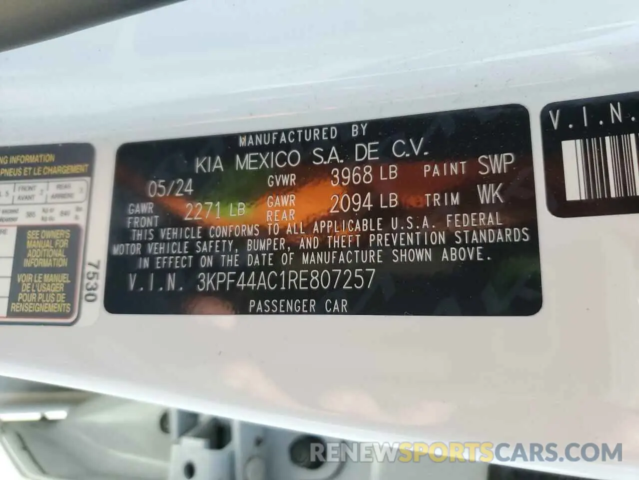 12 Photograph of a damaged car 3KPF44AC1RE807257 KIA FORTE 2024