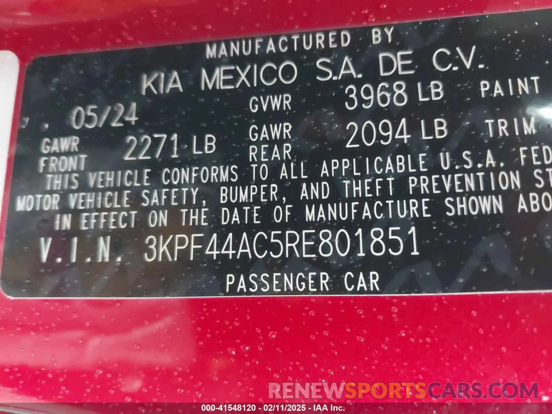 9 Photograph of a damaged car 3KPF44AC5RE801851 KIA FORTE 2024