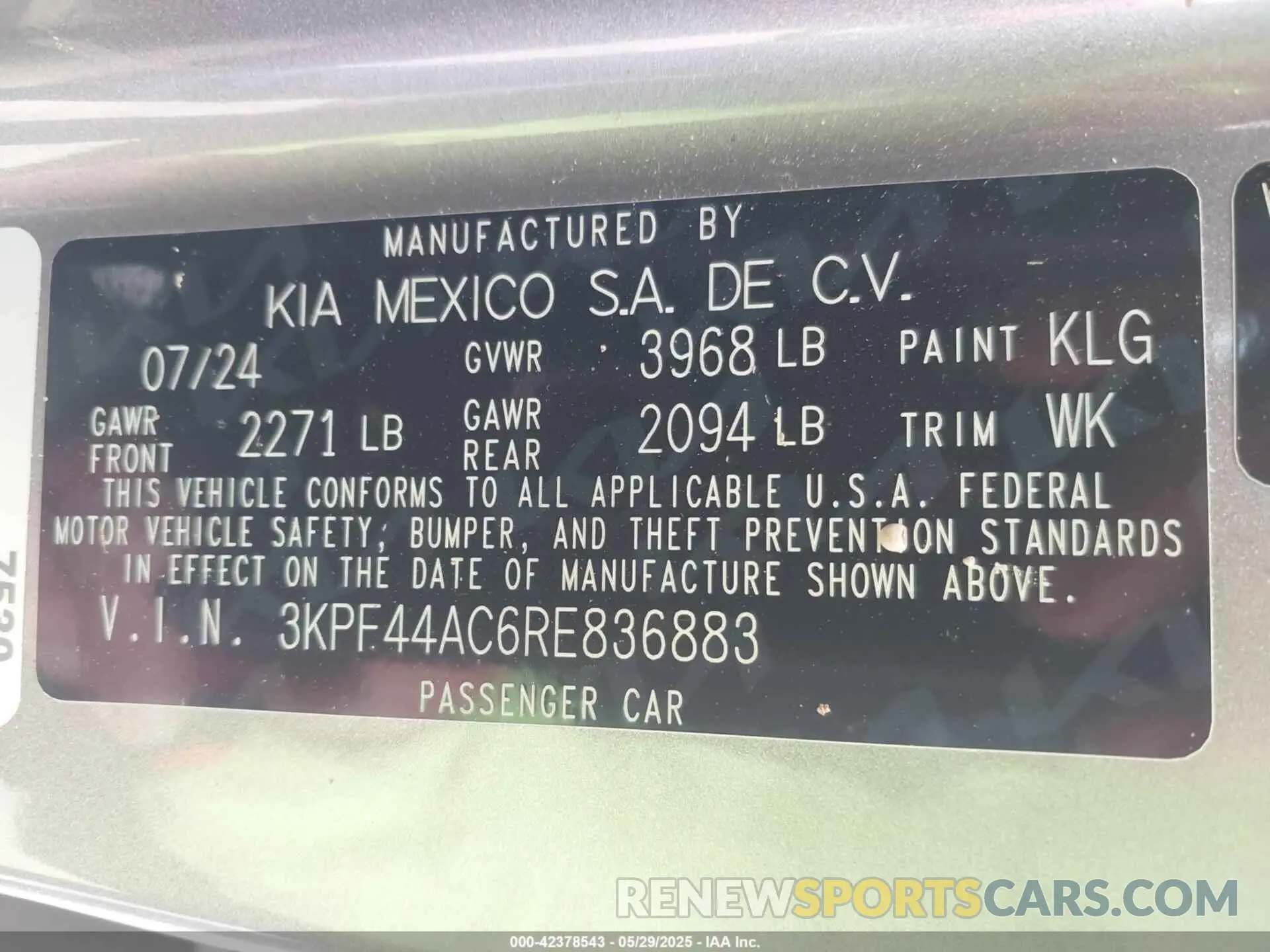 9 Photograph of a damaged car 3KPF44AC6RE836883 KIA FORTE 2024