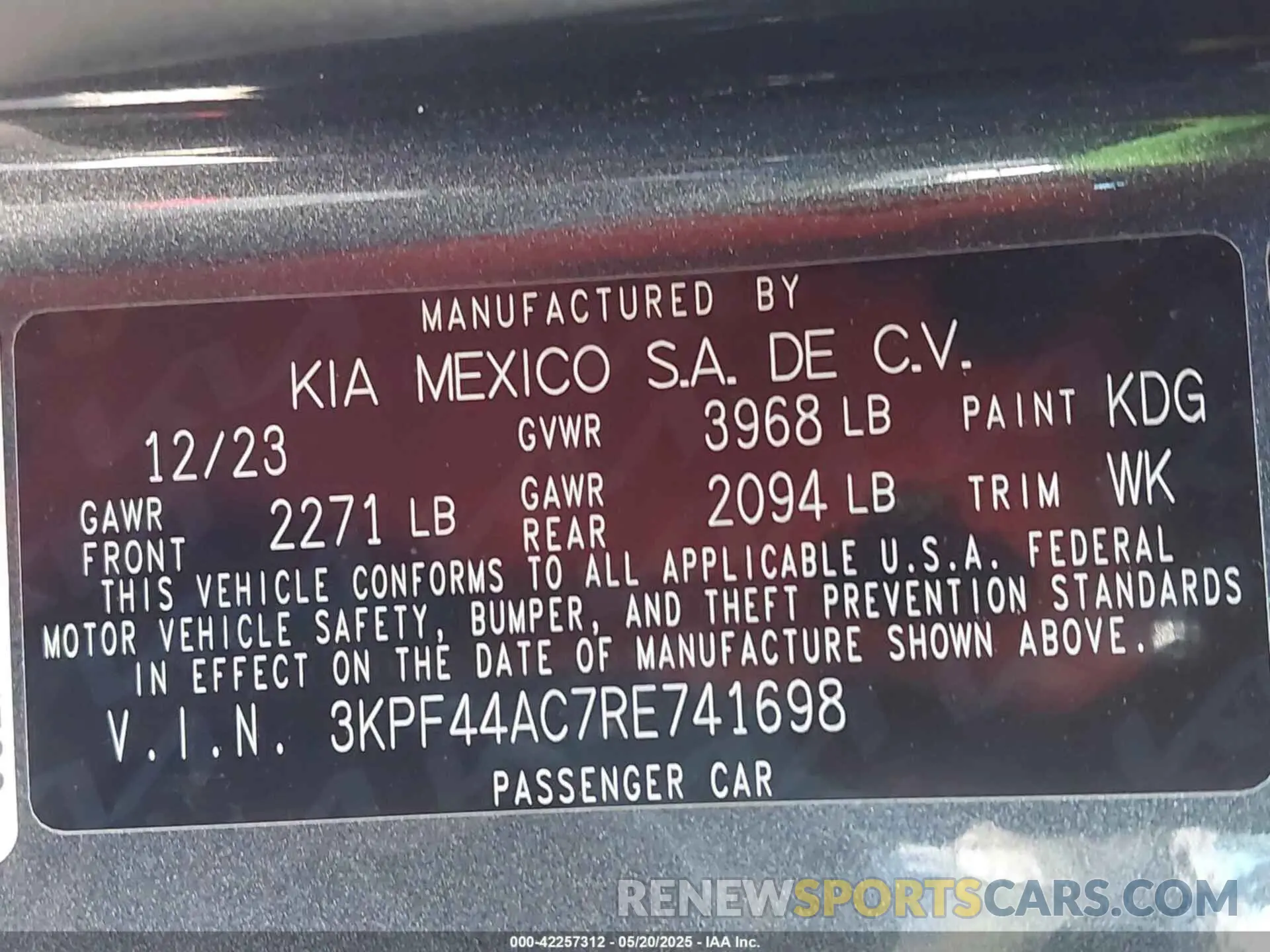 9 Photograph of a damaged car 3KPF44AC7RE741698 KIA FORTE 2024