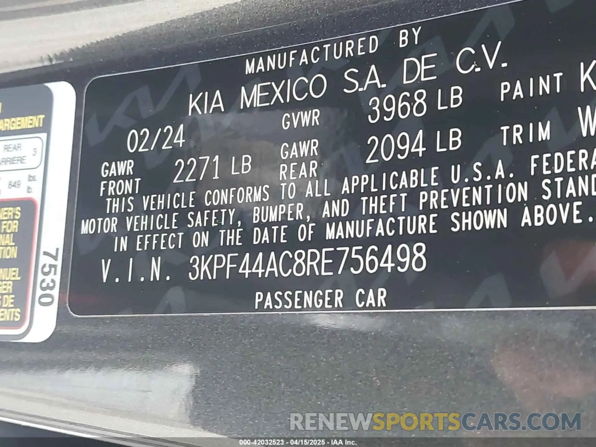 9 Photograph of a damaged car 3KPF44AC8RE756498 KIA FORTE 2024