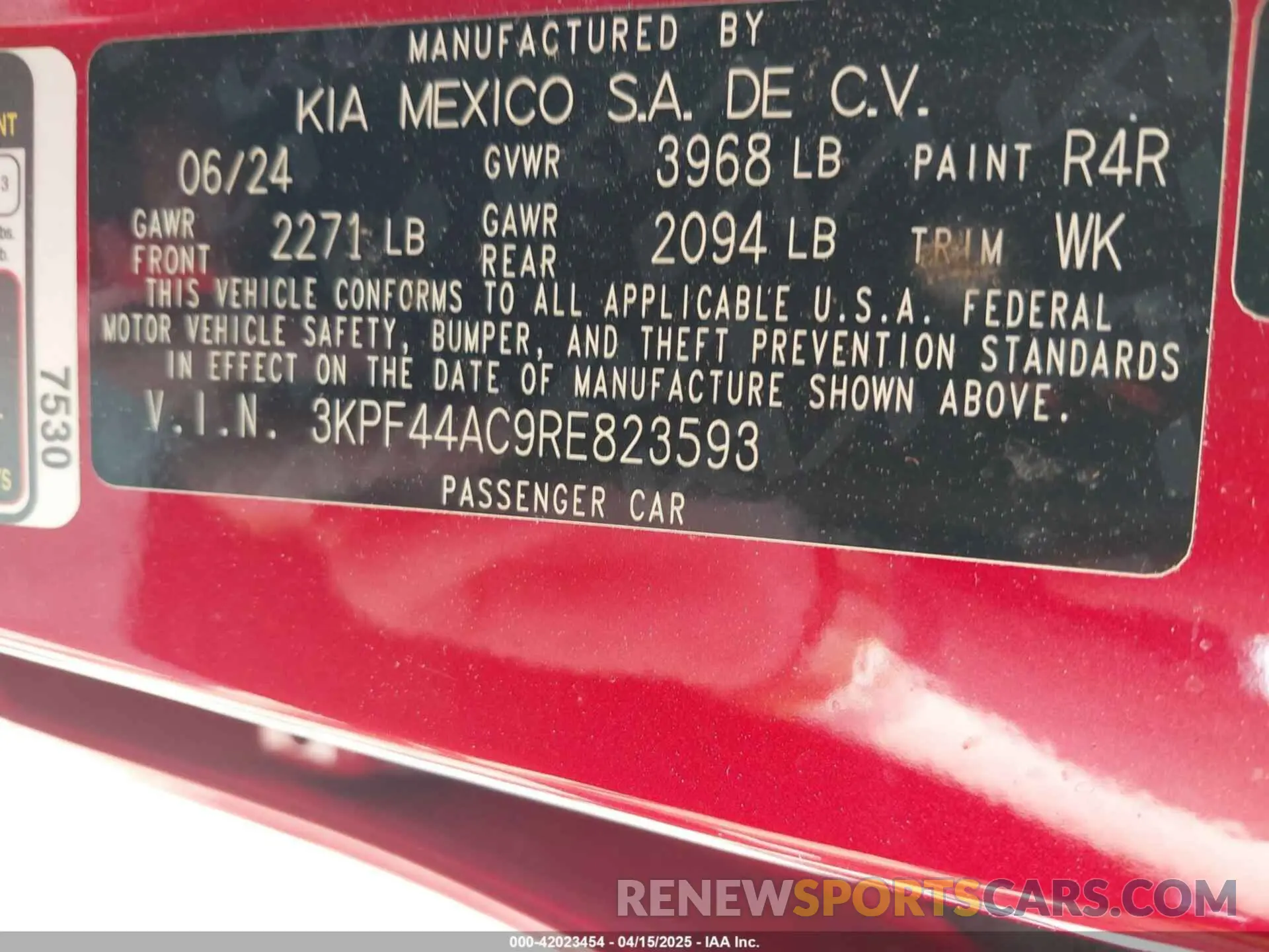 9 Photograph of a damaged car 3KPF44AC9RE823593 KIA FORTE 2024