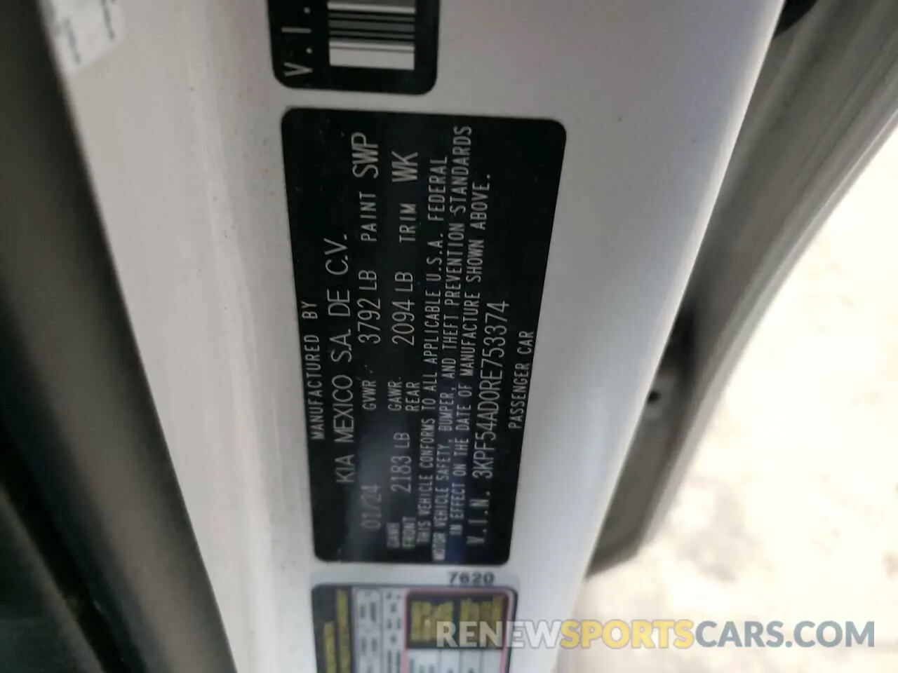 14 Photograph of a damaged car 3KPF54AD0RE753374 KIA FORTE 2024