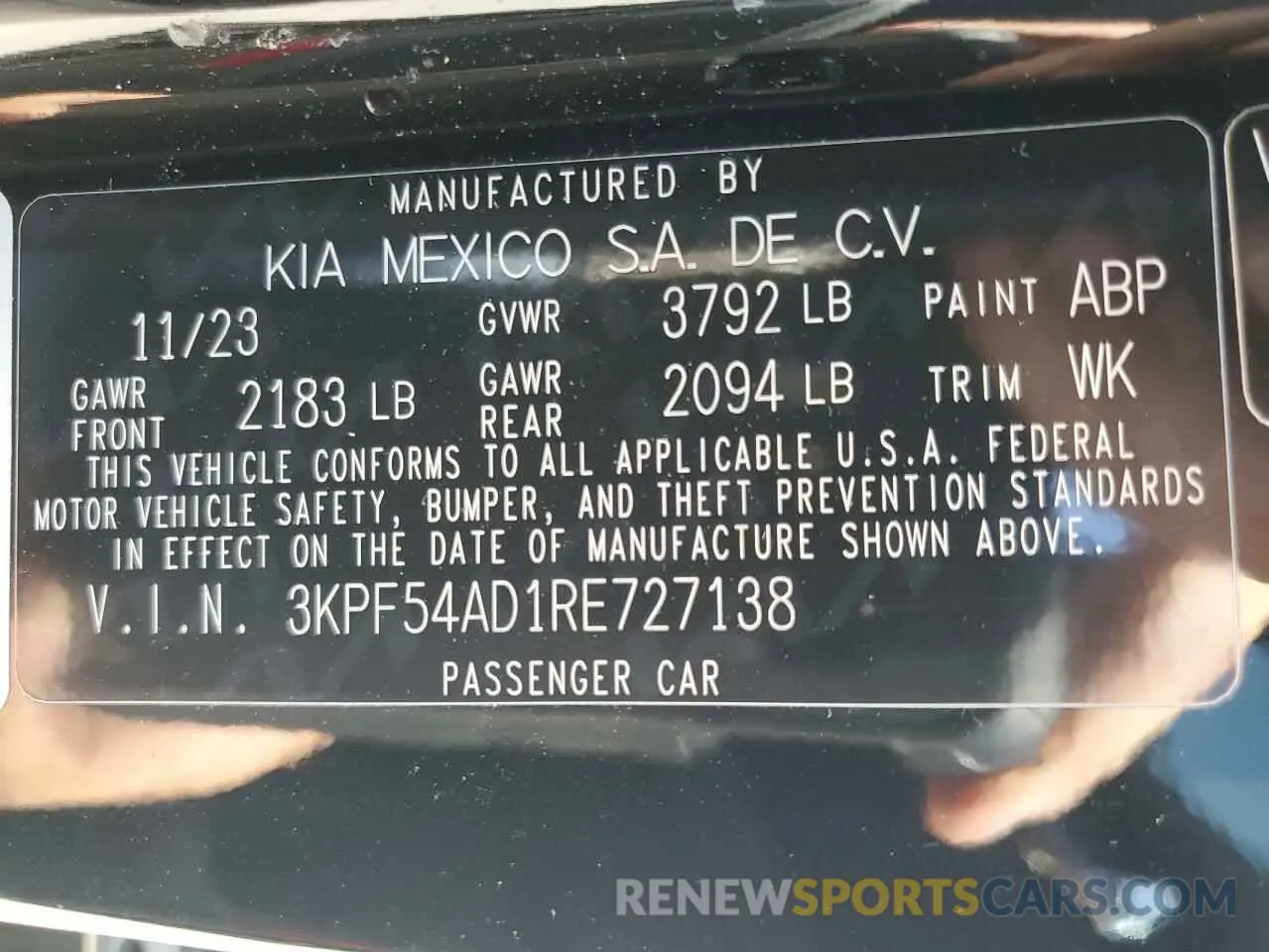 14 Photograph of a damaged car 3KPF54AD1RE727138 KIA FORTE 2024