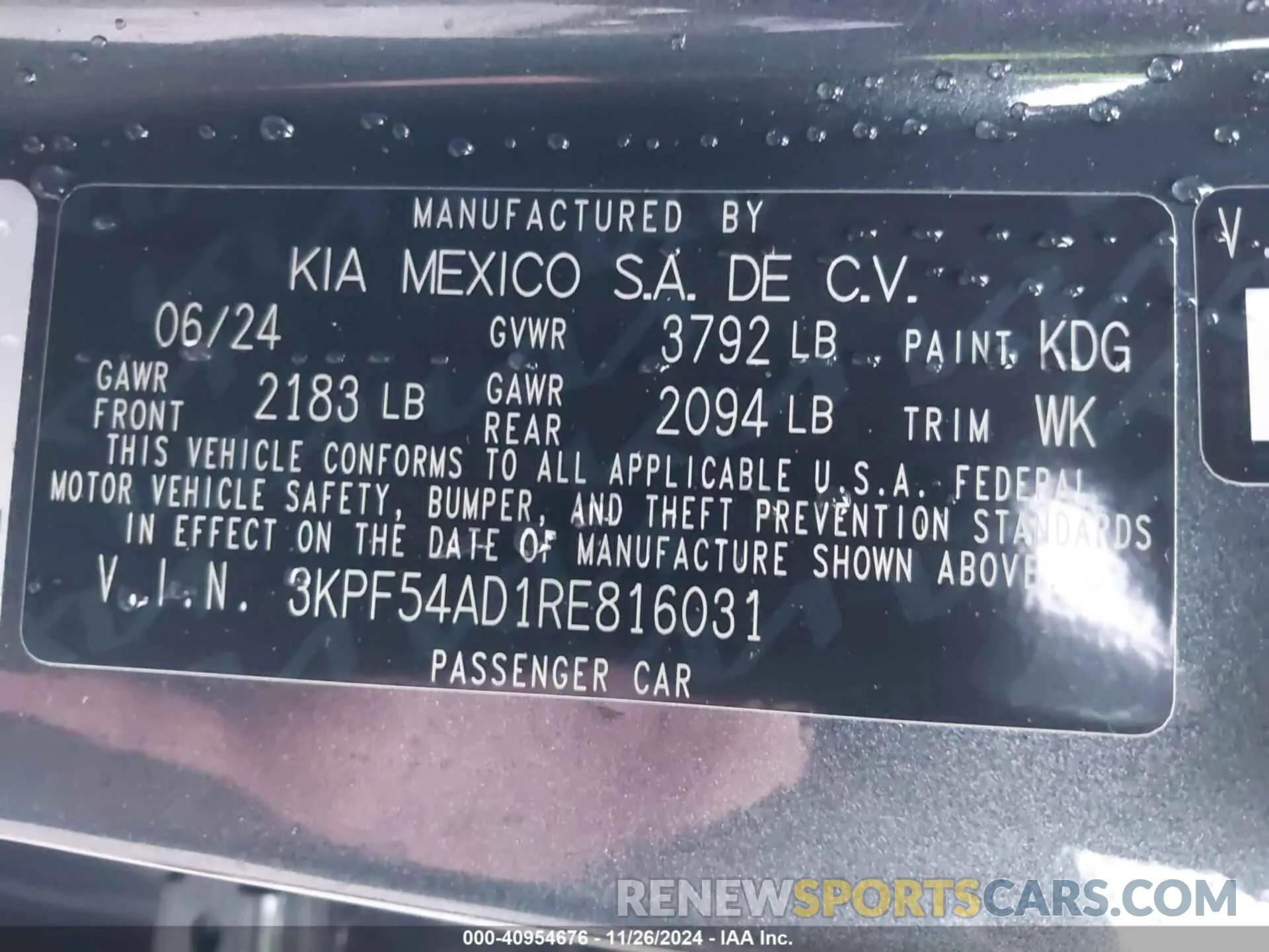 9 Photograph of a damaged car 3KPF54AD1RE816031 KIA FORTE 2024