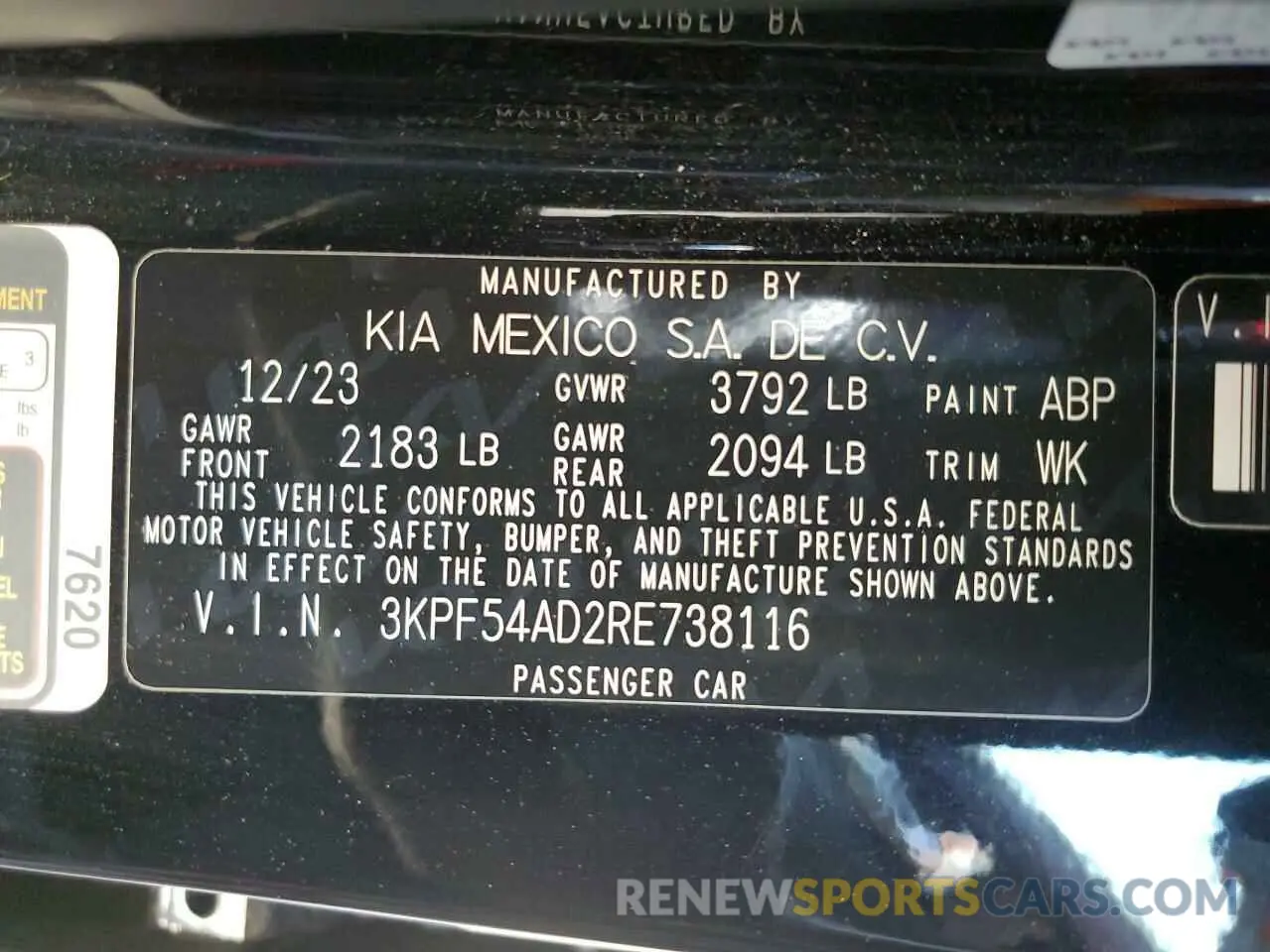 14 Photograph of a damaged car 3KPF54AD2RE738116 KIA FORTE 2024