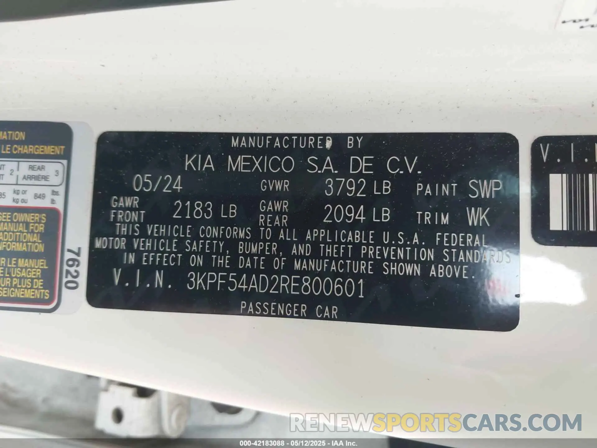 9 Photograph of a damaged car 3KPF54AD2RE800601 KIA FORTE 2024