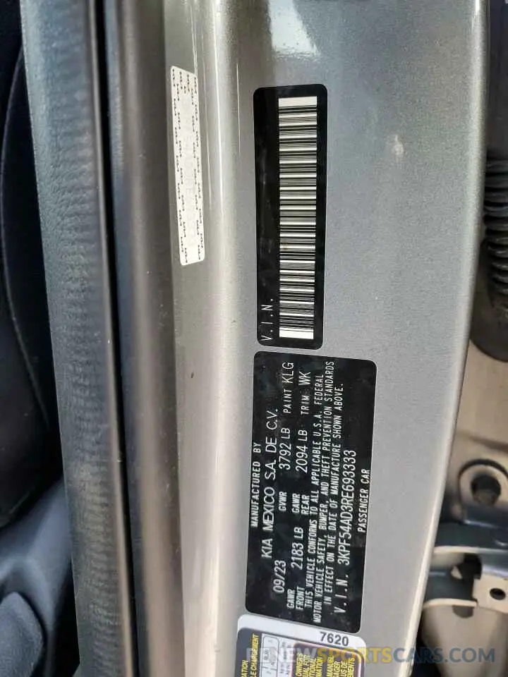 13 Photograph of a damaged car 3KPF54AD3RE693333 KIA FORTE 2024