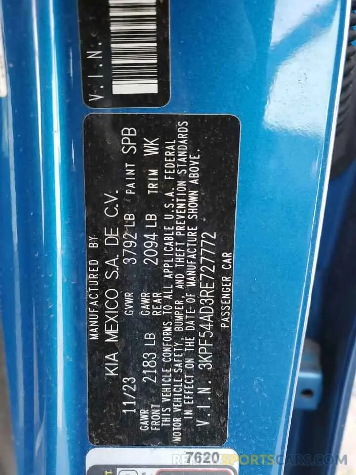 14 Photograph of a damaged car 3KPF54AD3RE727772 KIA FORTE 2024