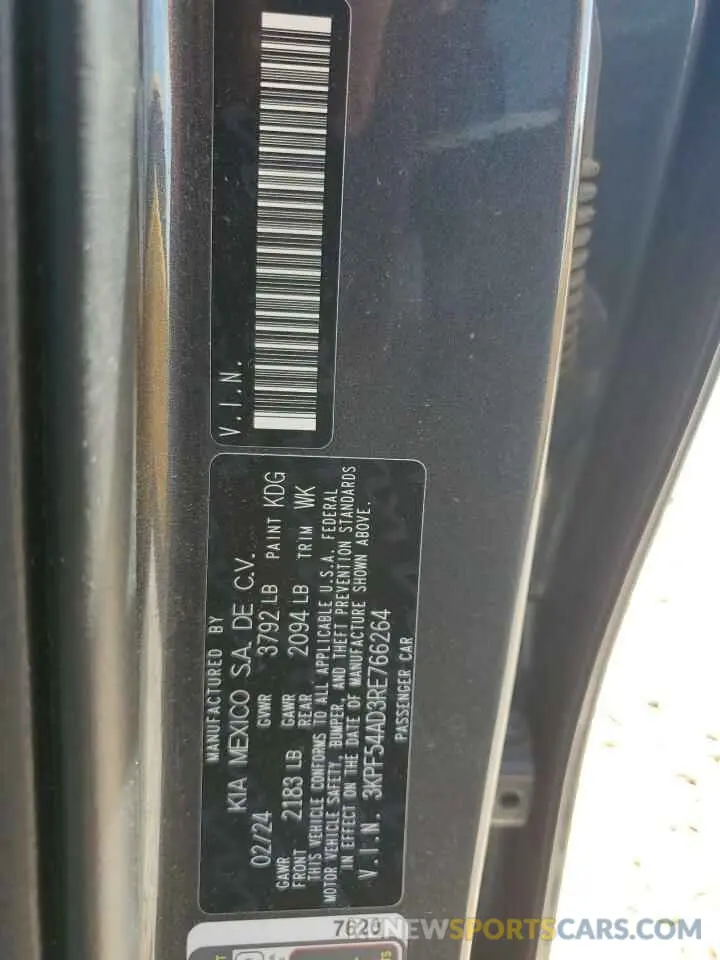 13 Photograph of a damaged car 3KPF54AD3RE766264 KIA FORTE 2024