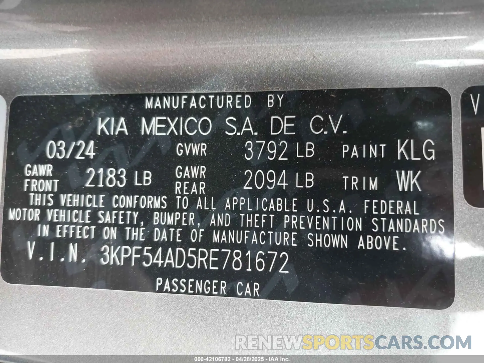 9 Photograph of a damaged car 3KPF54AD5RE781672 KIA FORTE 2024