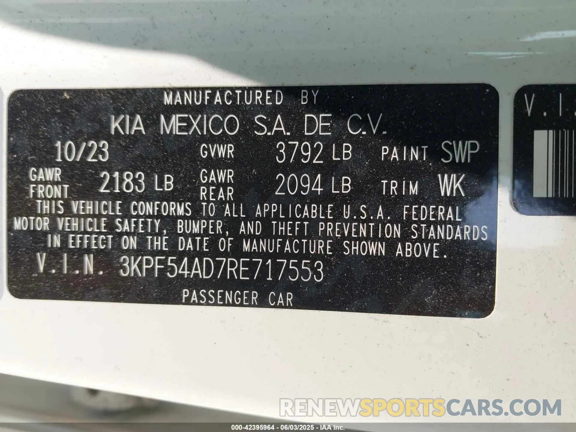 9 Photograph of a damaged car 3KPF54AD7RE717553 KIA FORTE 2024