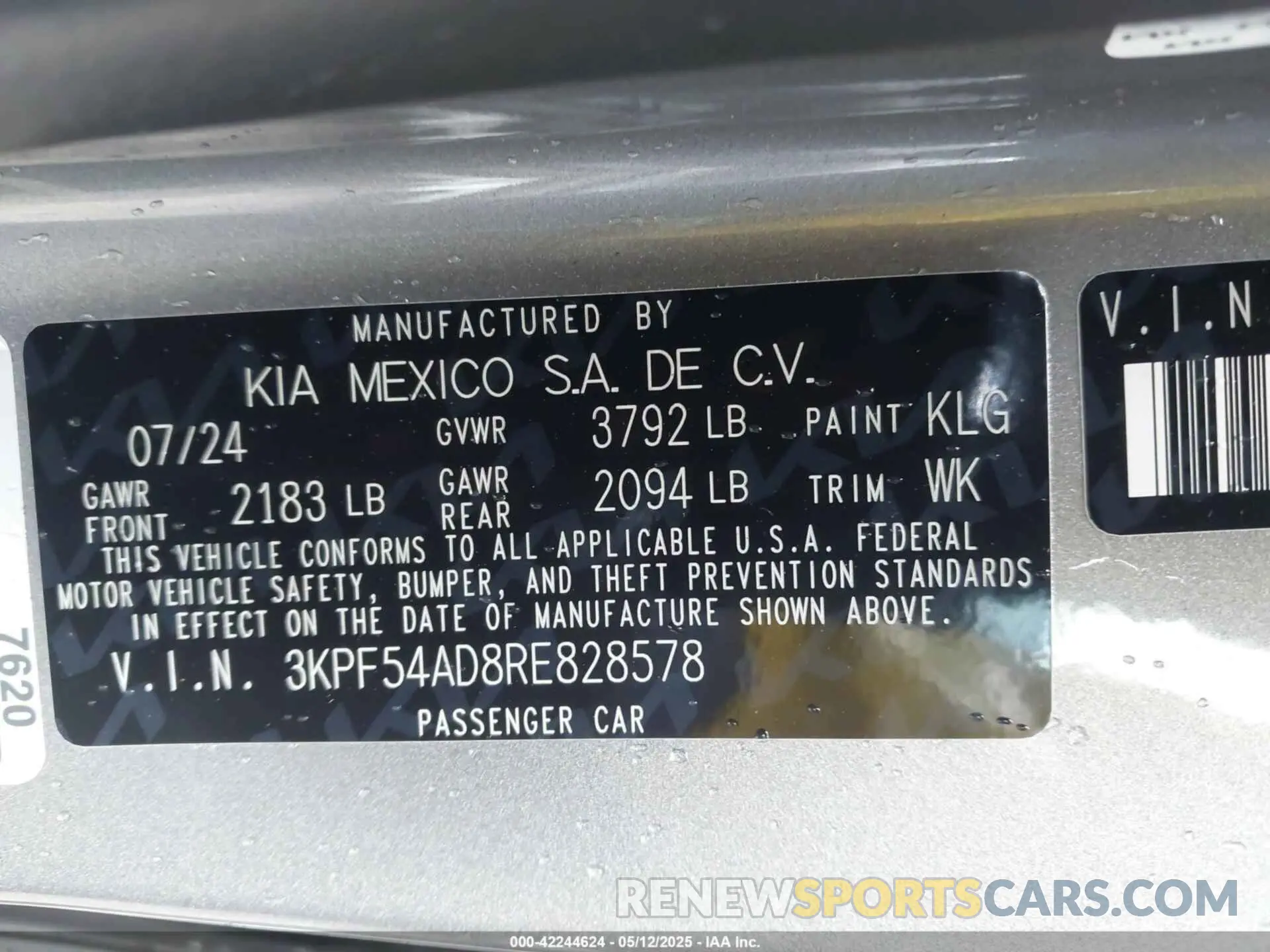 9 Photograph of a damaged car 3KPF54AD8RE828578 KIA FORTE 2024
