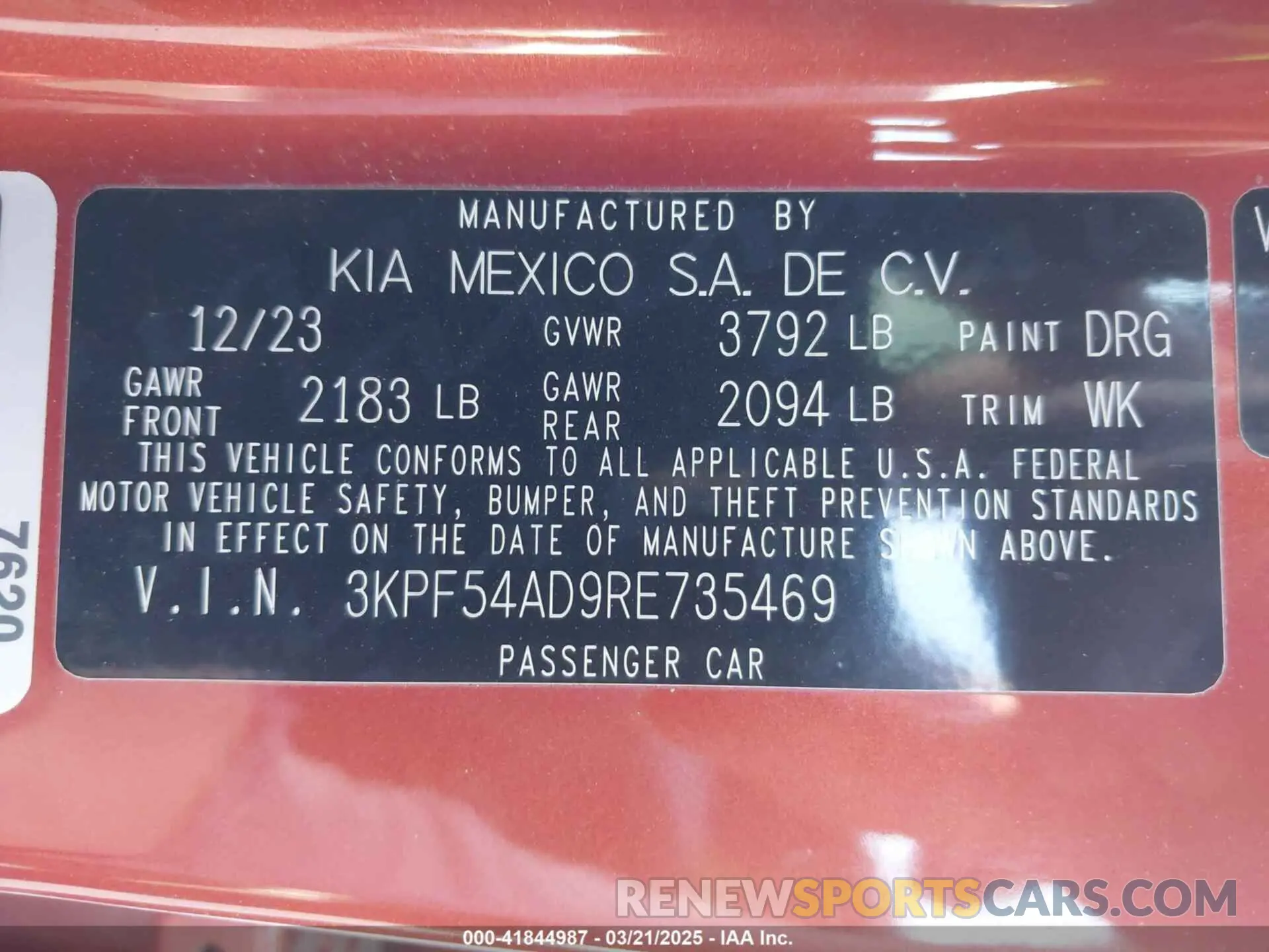 9 Photograph of a damaged car 3KPF54AD9RE735469 KIA FORTE 2024