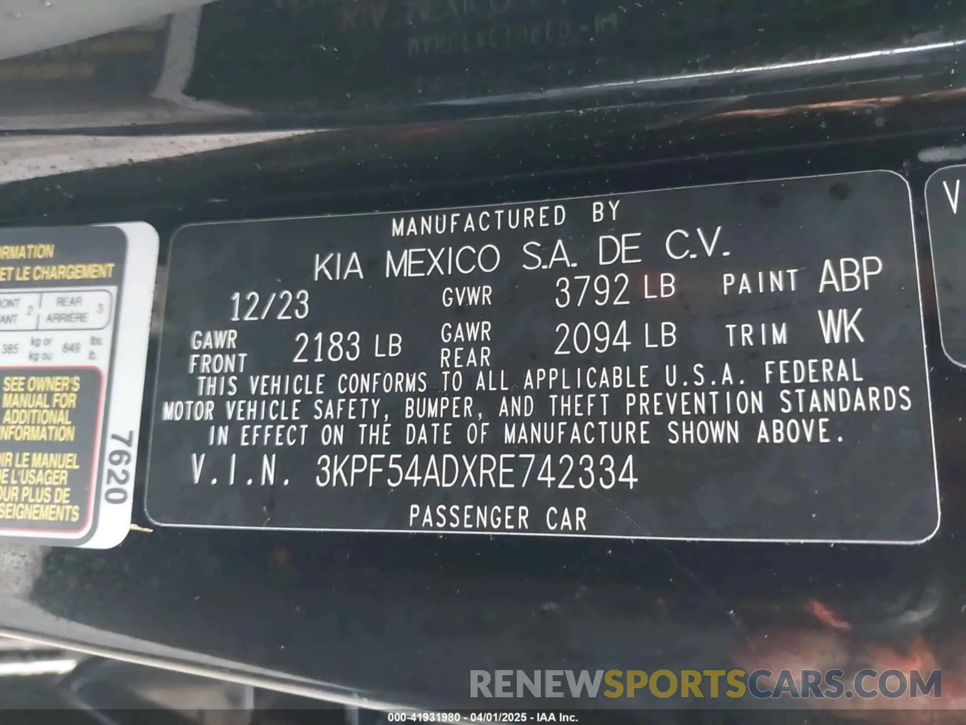 9 Photograph of a damaged car 3KPF54ADXRE742334 KIA FORTE 2024