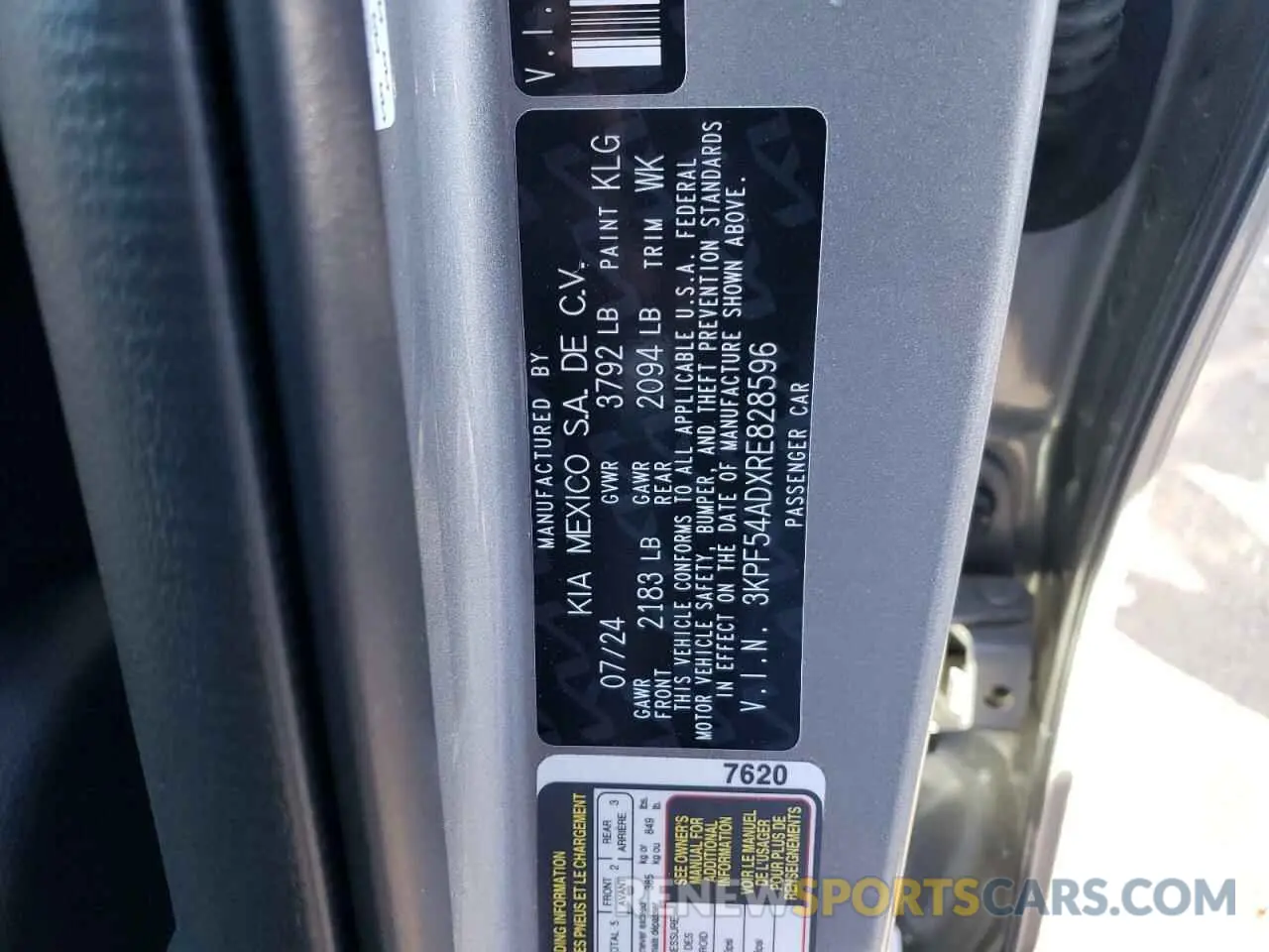 12 Photograph of a damaged car 3KPF54ADXRE828596 KIA FORTE 2024