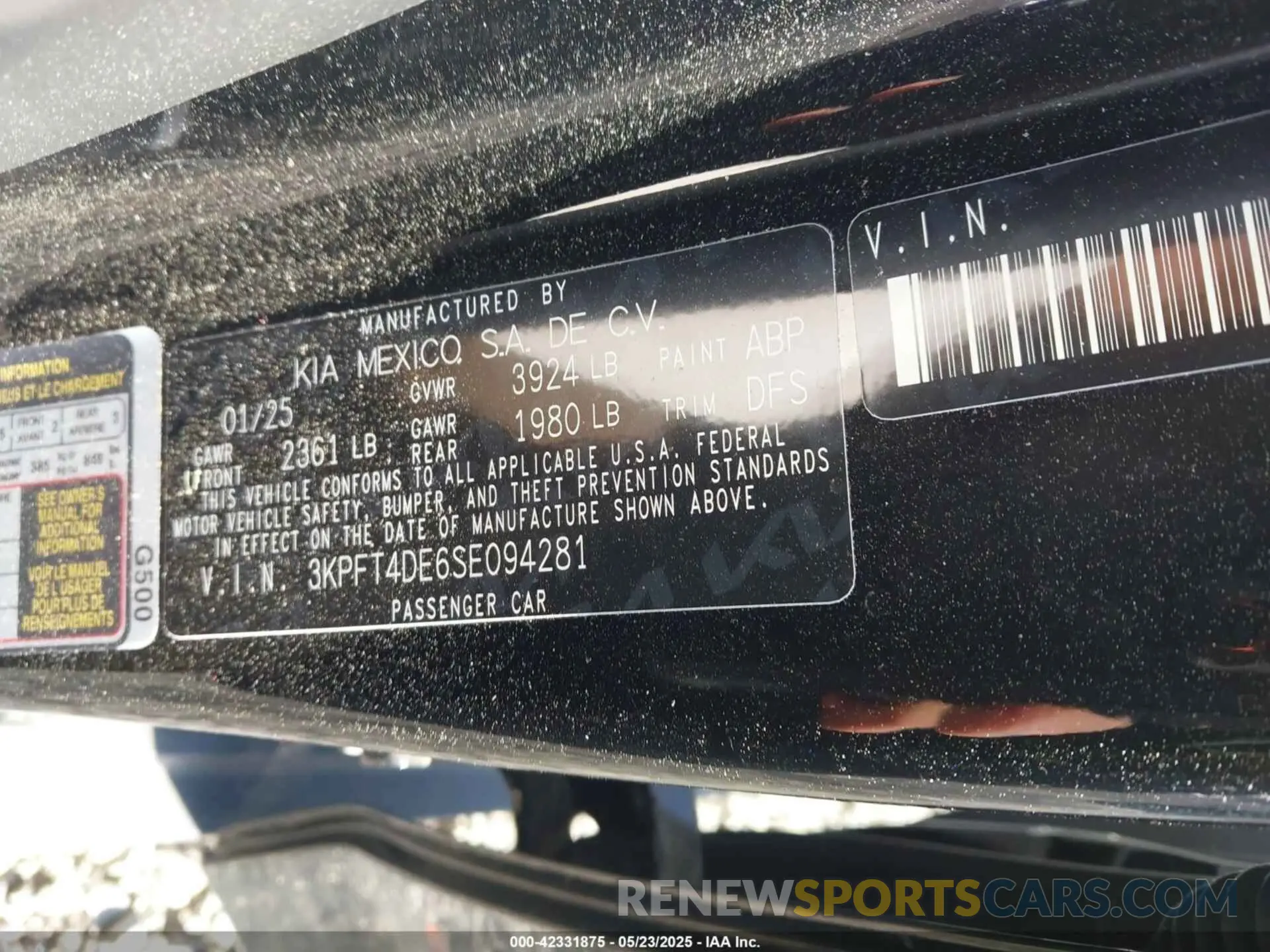 9 Photograph of a damaged car 3KPFT4DE6SE094281 KIA K4 2025