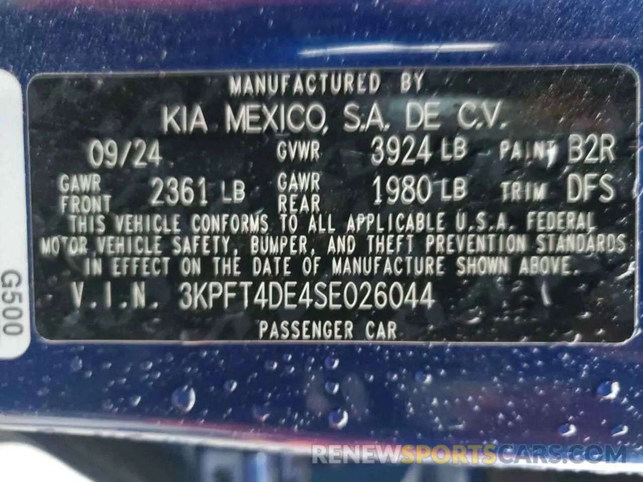 13 Photograph of a damaged car 3KPFT4DE4SE026044 KIA K4 LX 2025