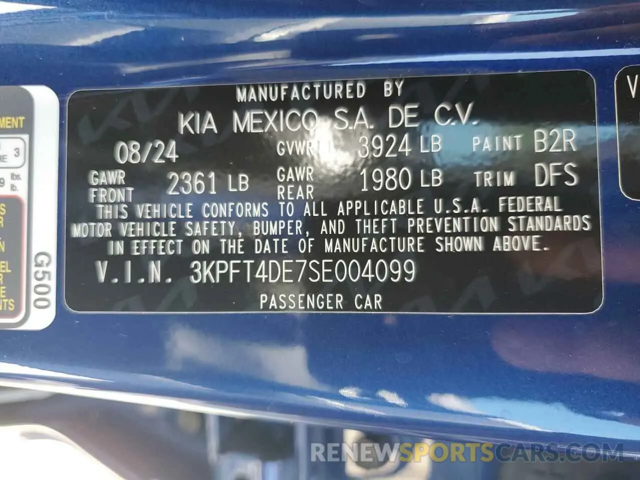 13 Photograph of a damaged car 3KPFT4DE7SE004099 KIA K4 LX 2025