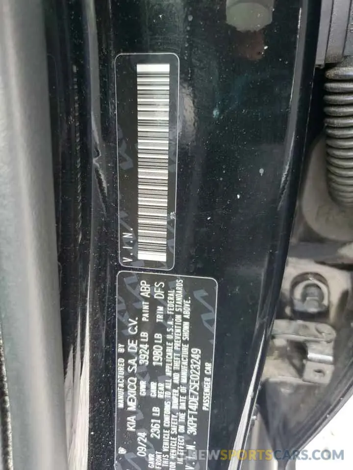 12 Photograph of a damaged car 3KPFT4DE7SE023249 KIA K4 LX 2025