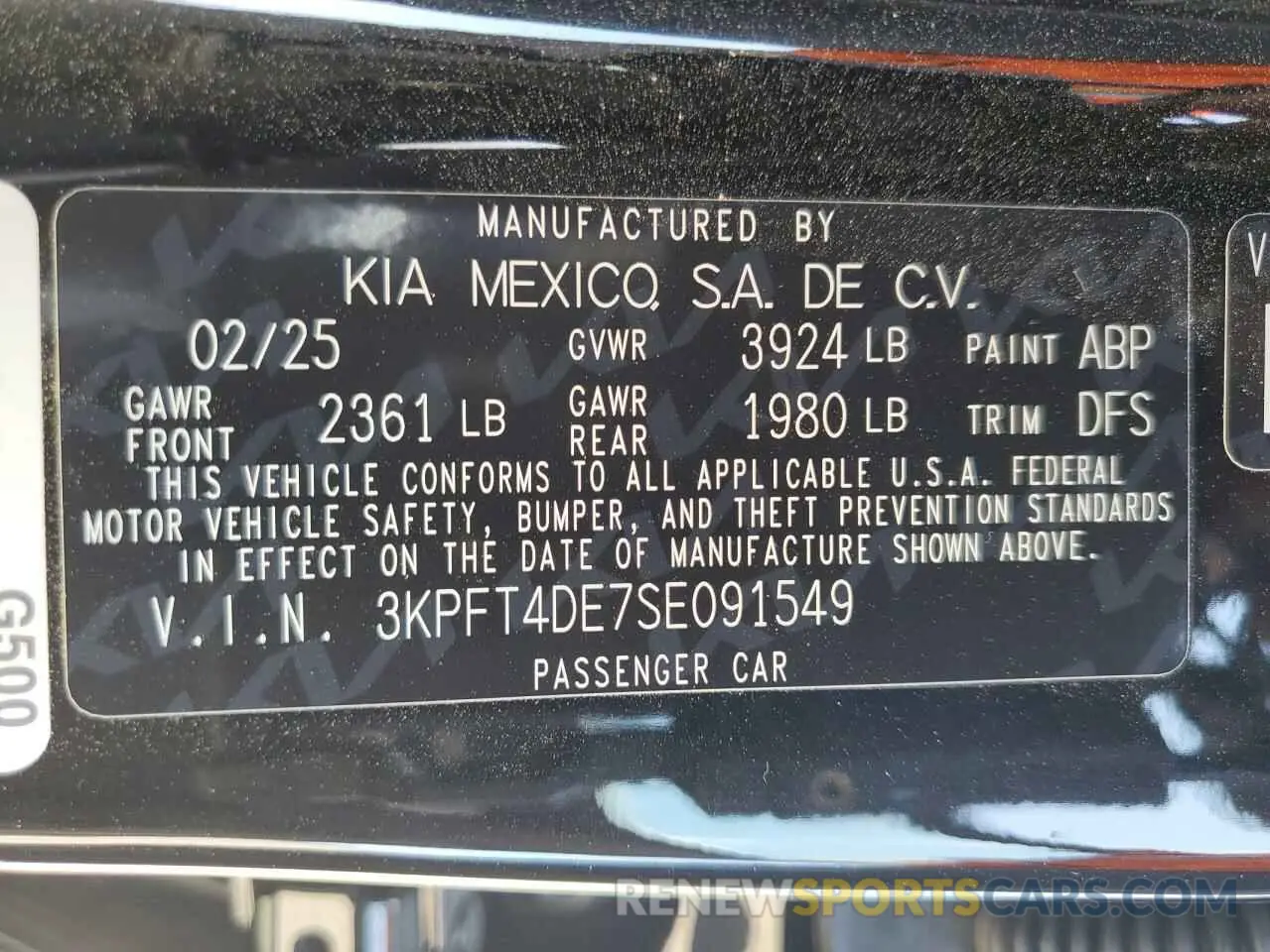 12 Photograph of a damaged car 3KPFT4DE7SE091549 KIA K4 LX 2025