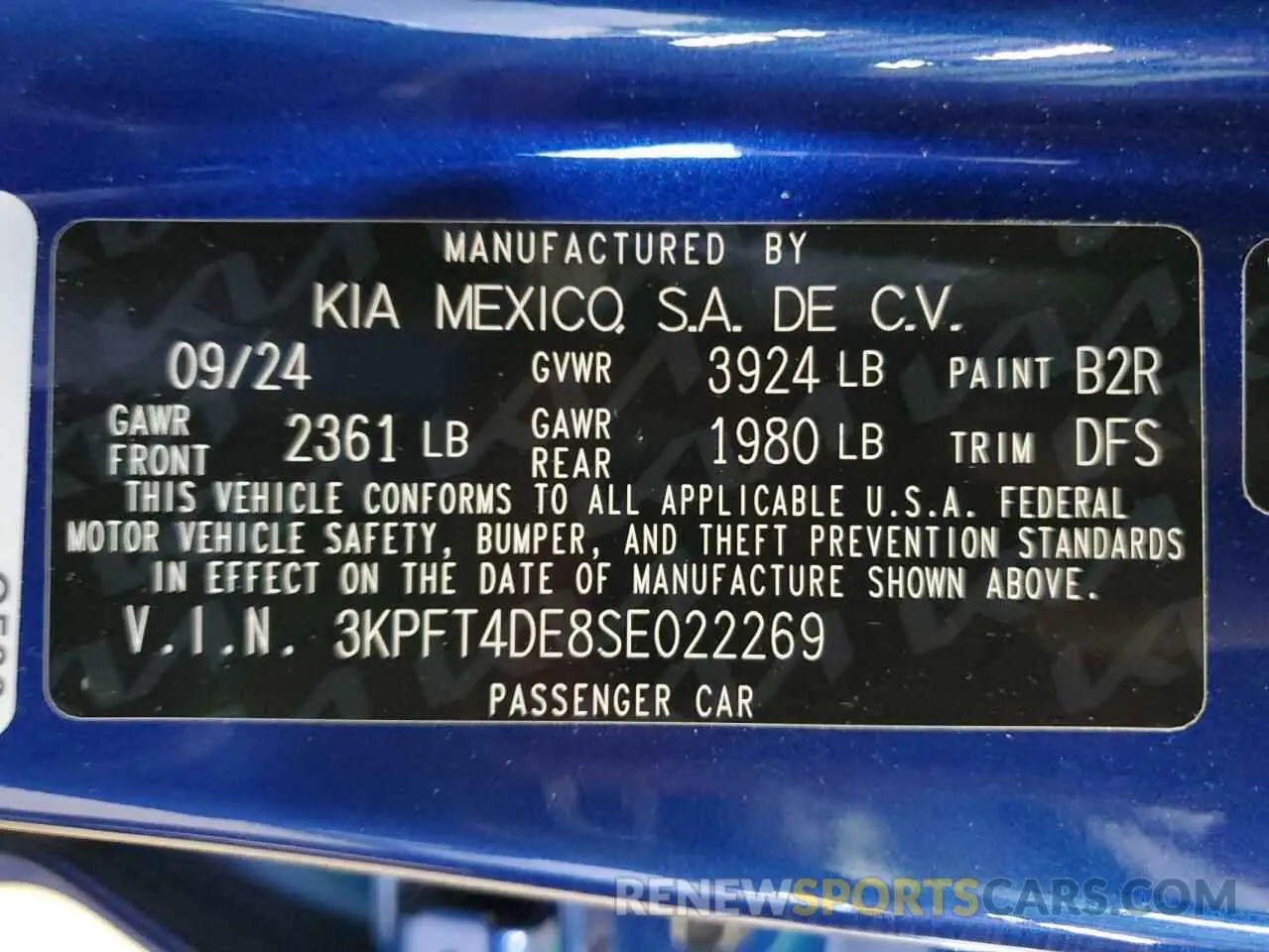 12 Photograph of a damaged car 3KPFT4DE8SE022269 KIA K4 LX 2025