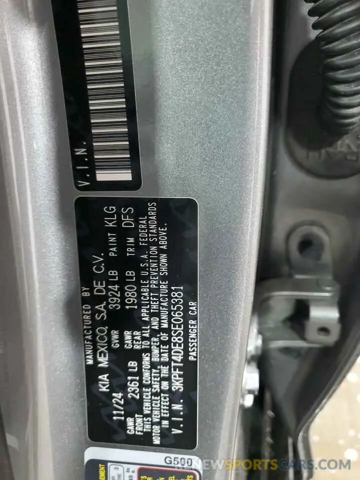 12 Photograph of a damaged car 3KPFT4DE8SE065381 KIA K4 LX 2025