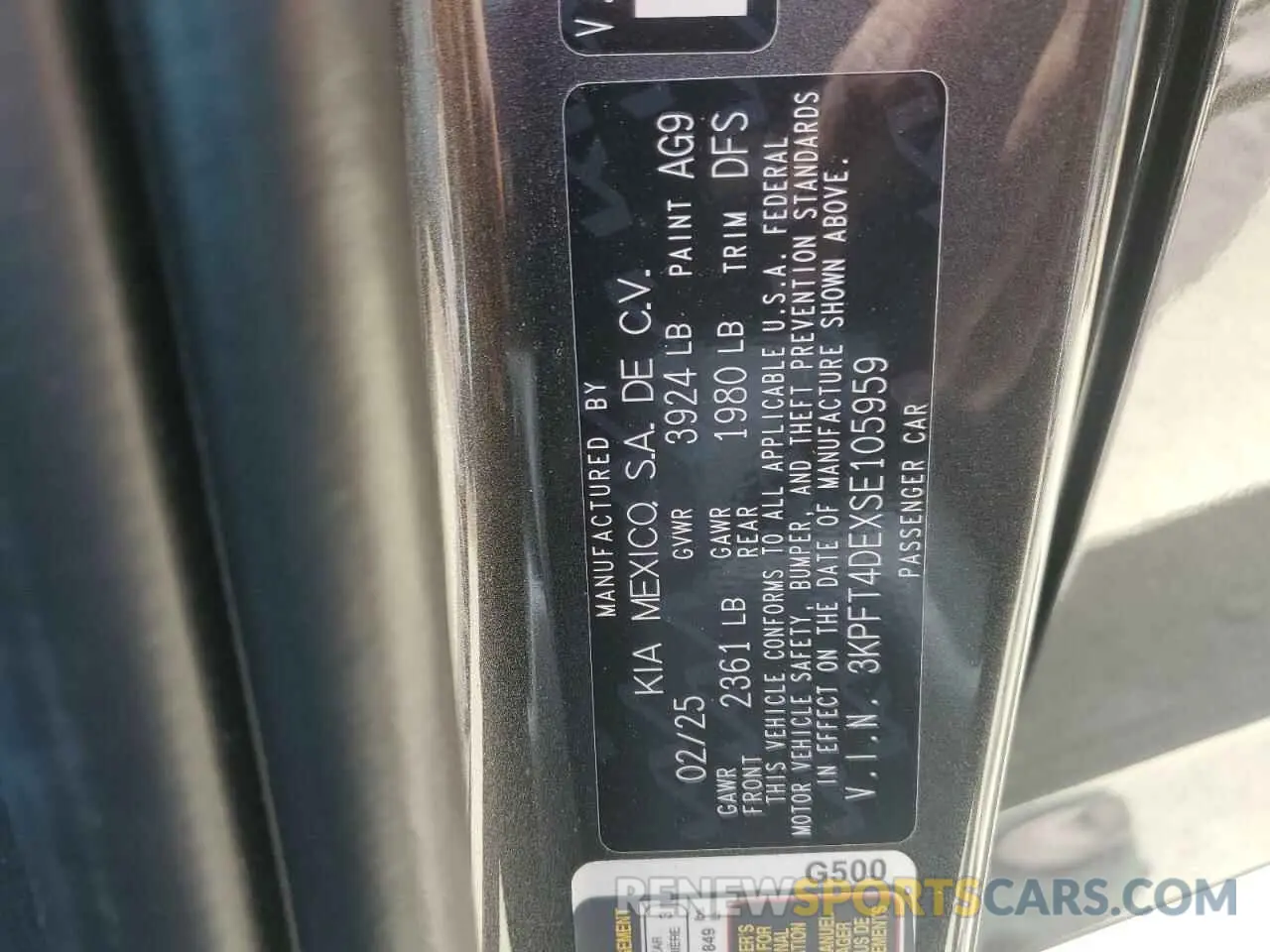 13 Photograph of a damaged car 3KPFT4DEXSE105959 KIA K4 LX 2025