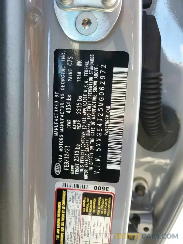 13 Photograph of a damaged car 5XXG64J25MG062972 KIA K5 2021