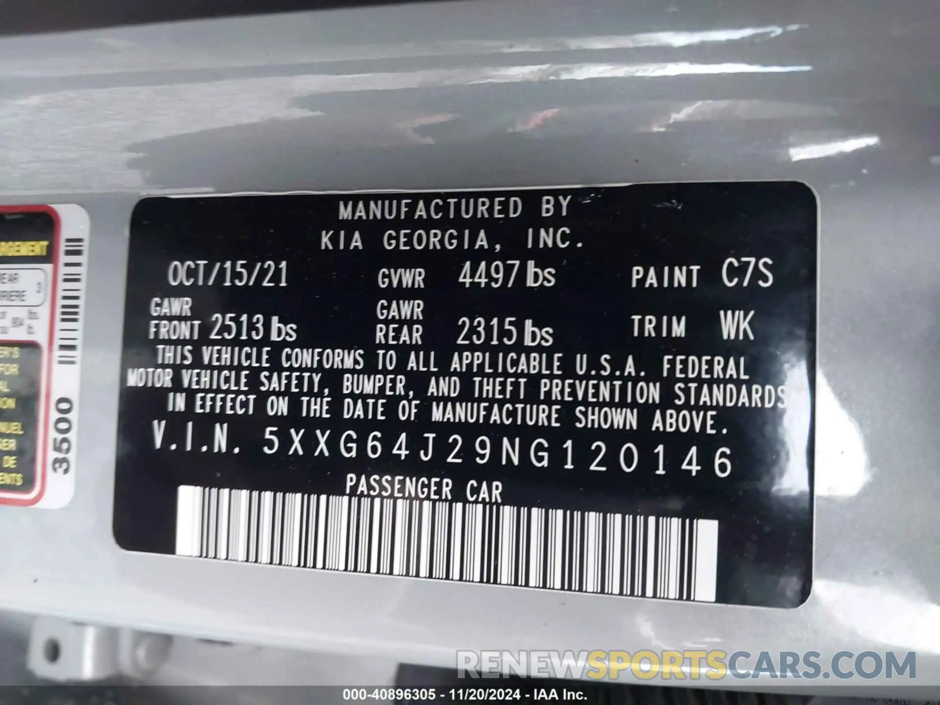 9 Photograph of a damaged car 5XXG64J29NG120146 KIA K5 2022
