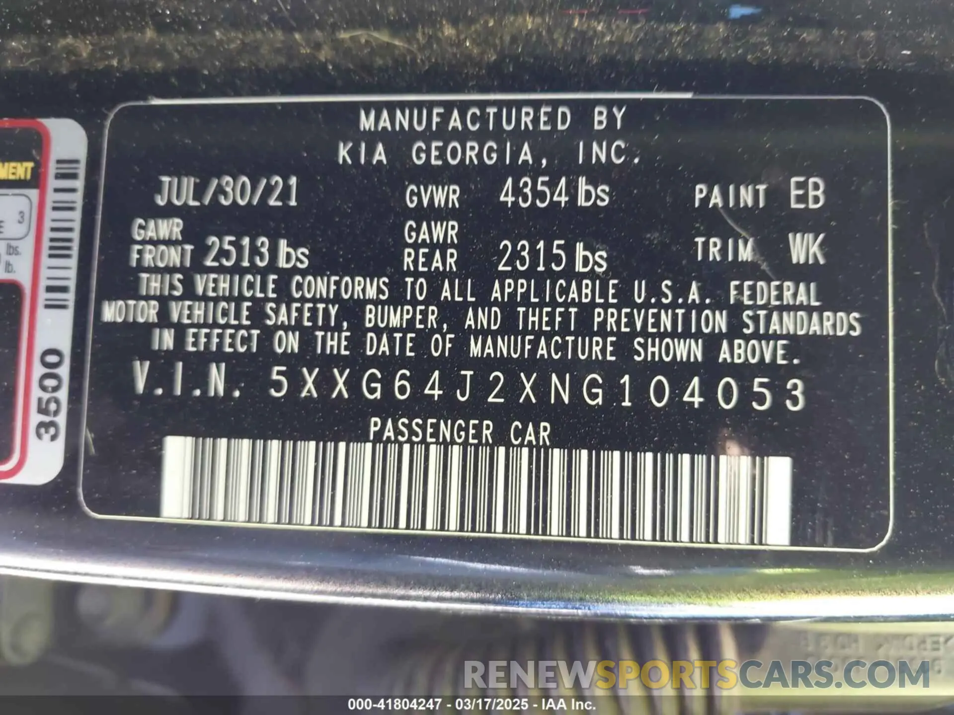 9 Photograph of a damaged car 5XXG64J2XNG104053 KIA K5 2022