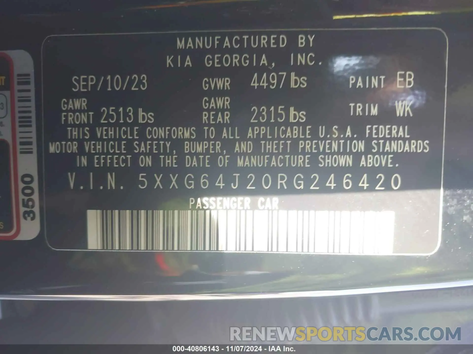 9 Photograph of a damaged car 5XXG64J20RG246420 KIA K5 2024