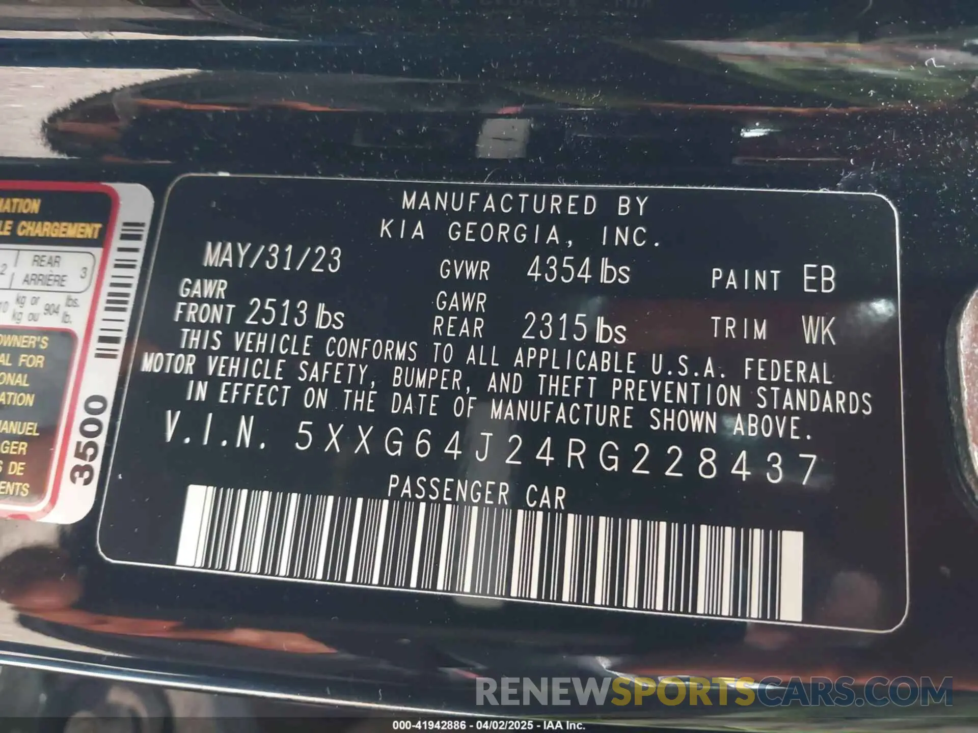 9 Photograph of a damaged car 5XXG64J24RG228437 KIA K5 2024