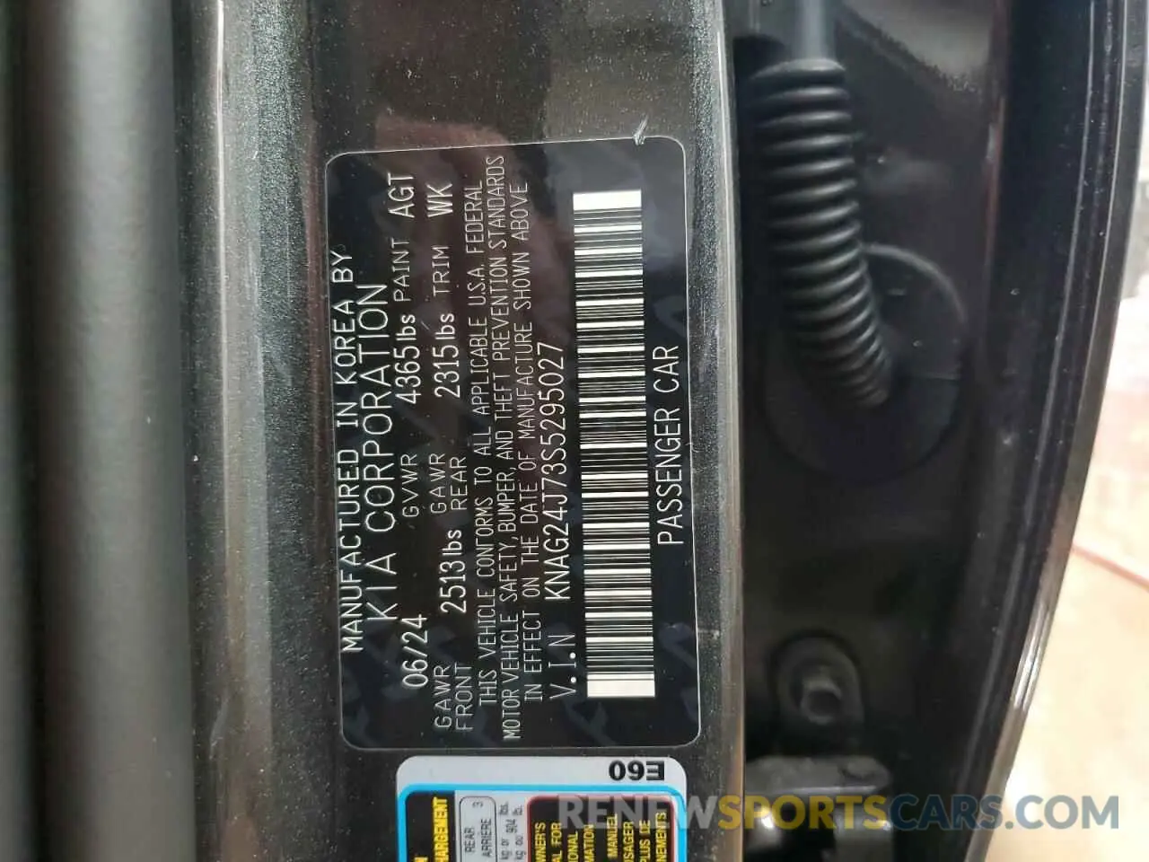 12 Photograph of a damaged car KNAG24J73S5295027 KIA K5 2025