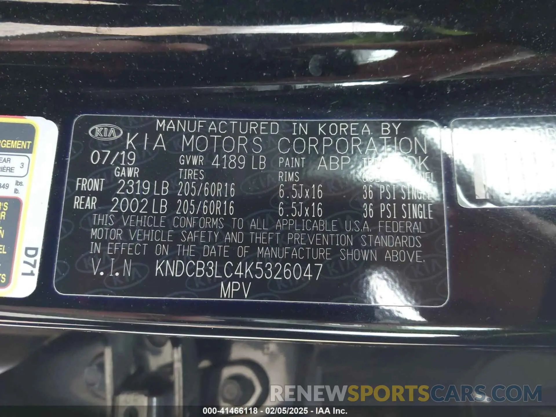 9 Photograph of a damaged car KNDCB3LC4K5326047 KIA NIRO 2019