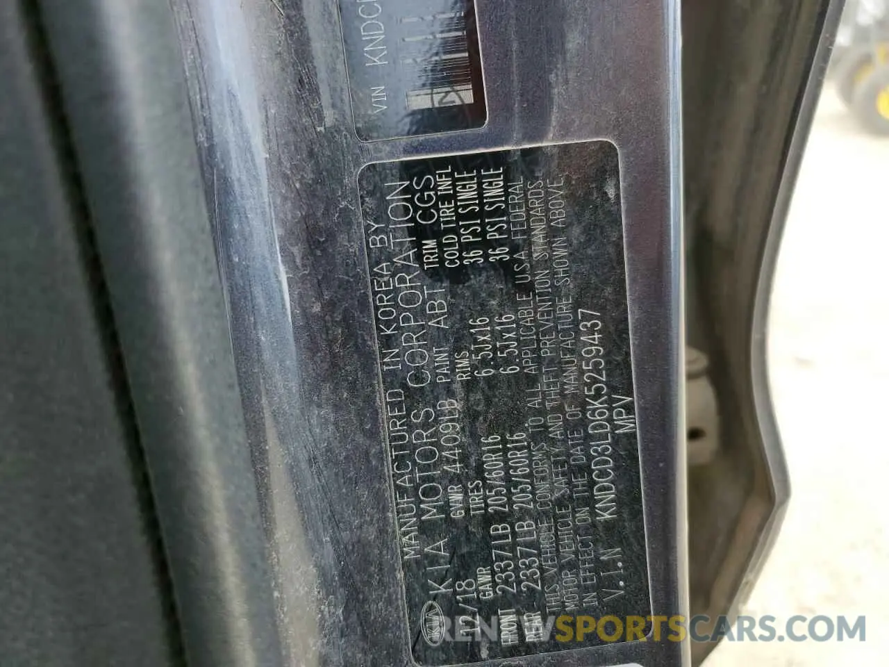 15 Photograph of a damaged car KNDCD3LD6K5259437 KIA NIRO 2019