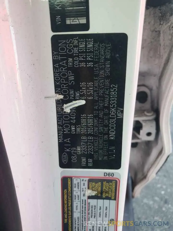 12 Photograph of a damaged car KNDCD3LD6K5331852 KIA NIRO 2019