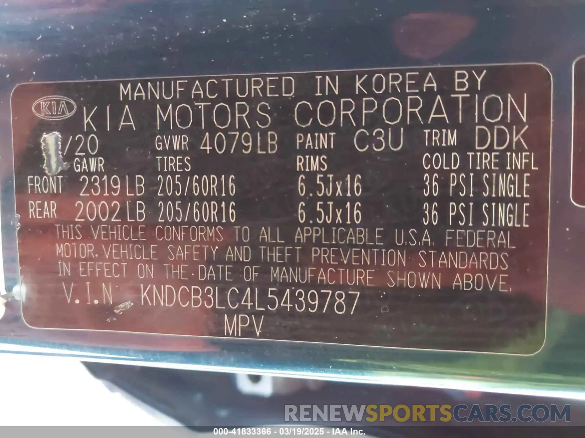 9 Photograph of a damaged car KNDCB3LC4L5439787 KIA NIRO 2020