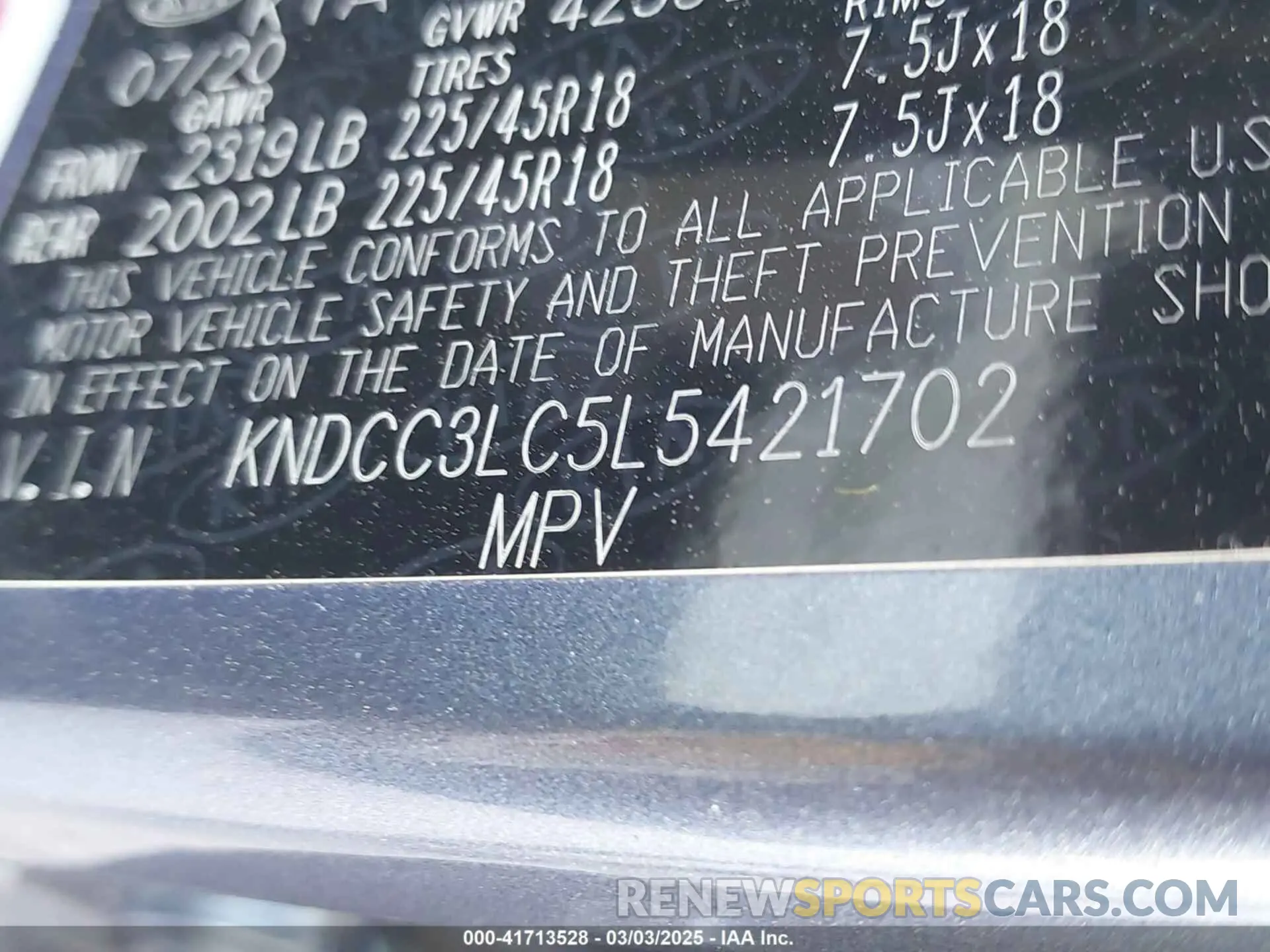 9 Photograph of a damaged car KNDCC3LC5L5421702 KIA NIRO 2020