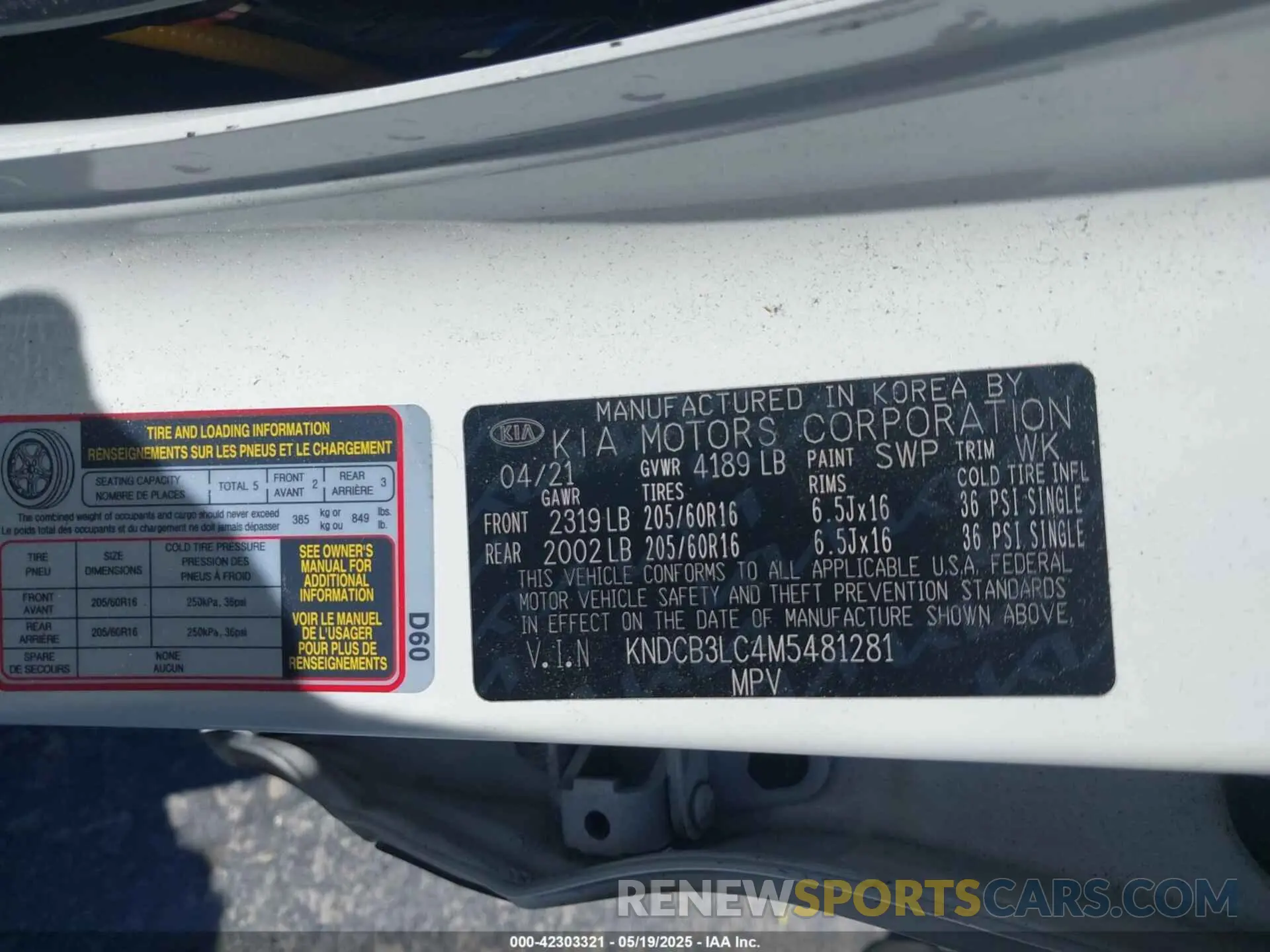 9 Photograph of a damaged car KNDCB3LC4M5481281 KIA NIRO 2021