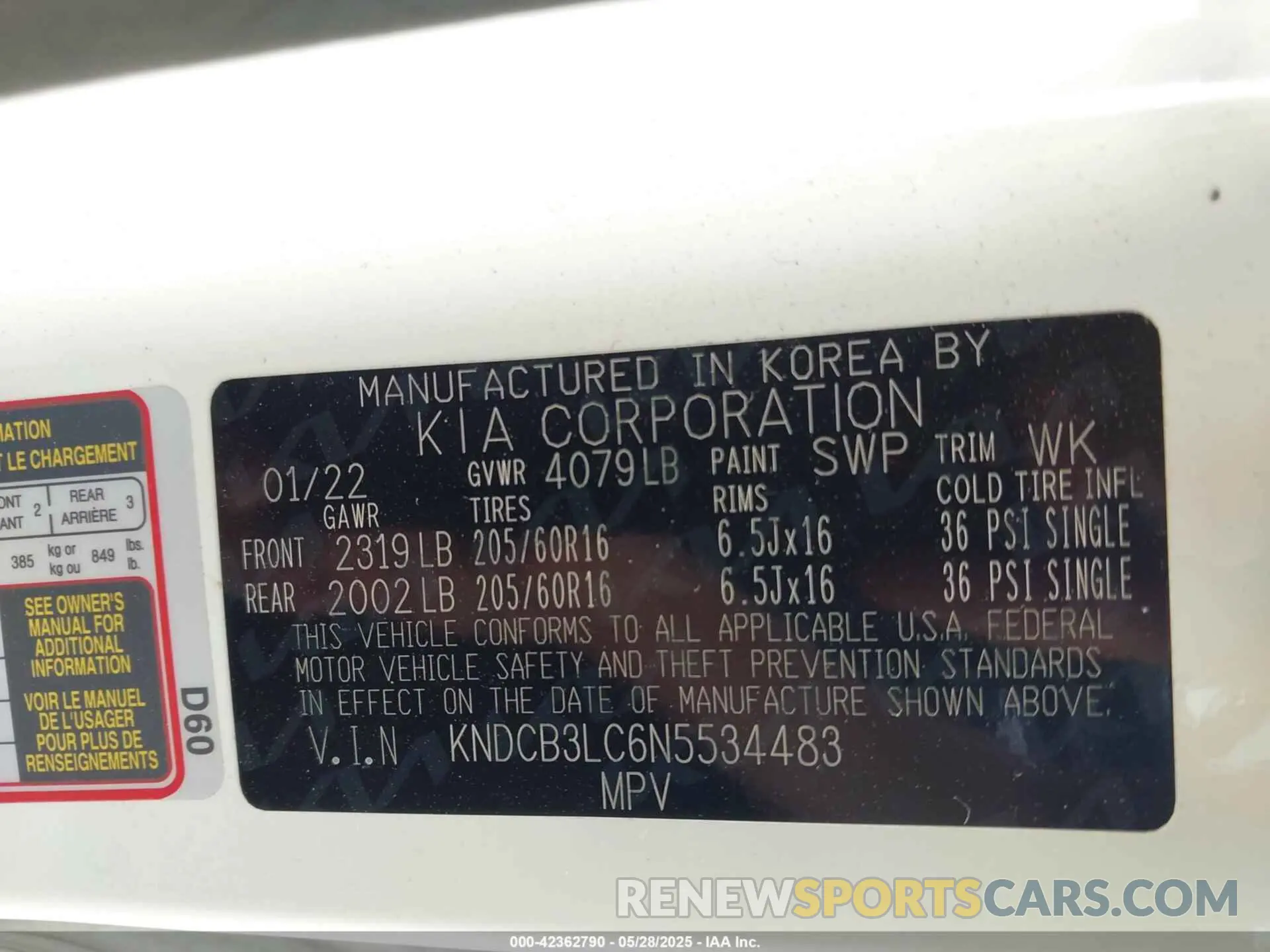 9 Photograph of a damaged car KNDCB3LC6N5534483 KIA NIRO 2022